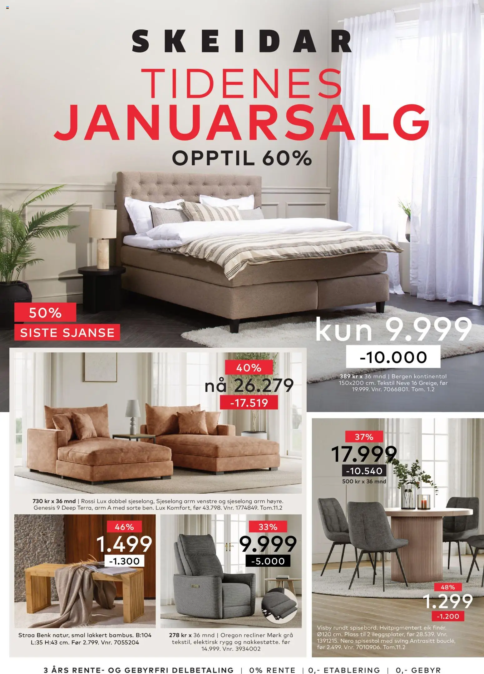 {H1} | Side: 1 | Produkter: Spisestol, Benk, Sjeselong