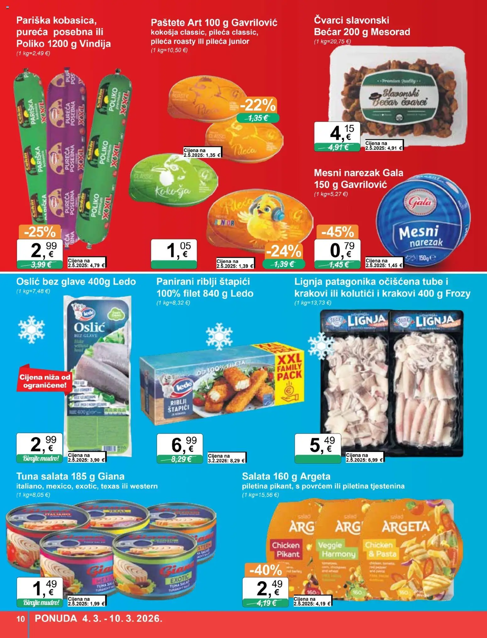 KTC katalog | vrijedi od 04.03.2026 | Stranica: 10 | Proizvodi: Piletina, Tjestenina, Leća, Tuna