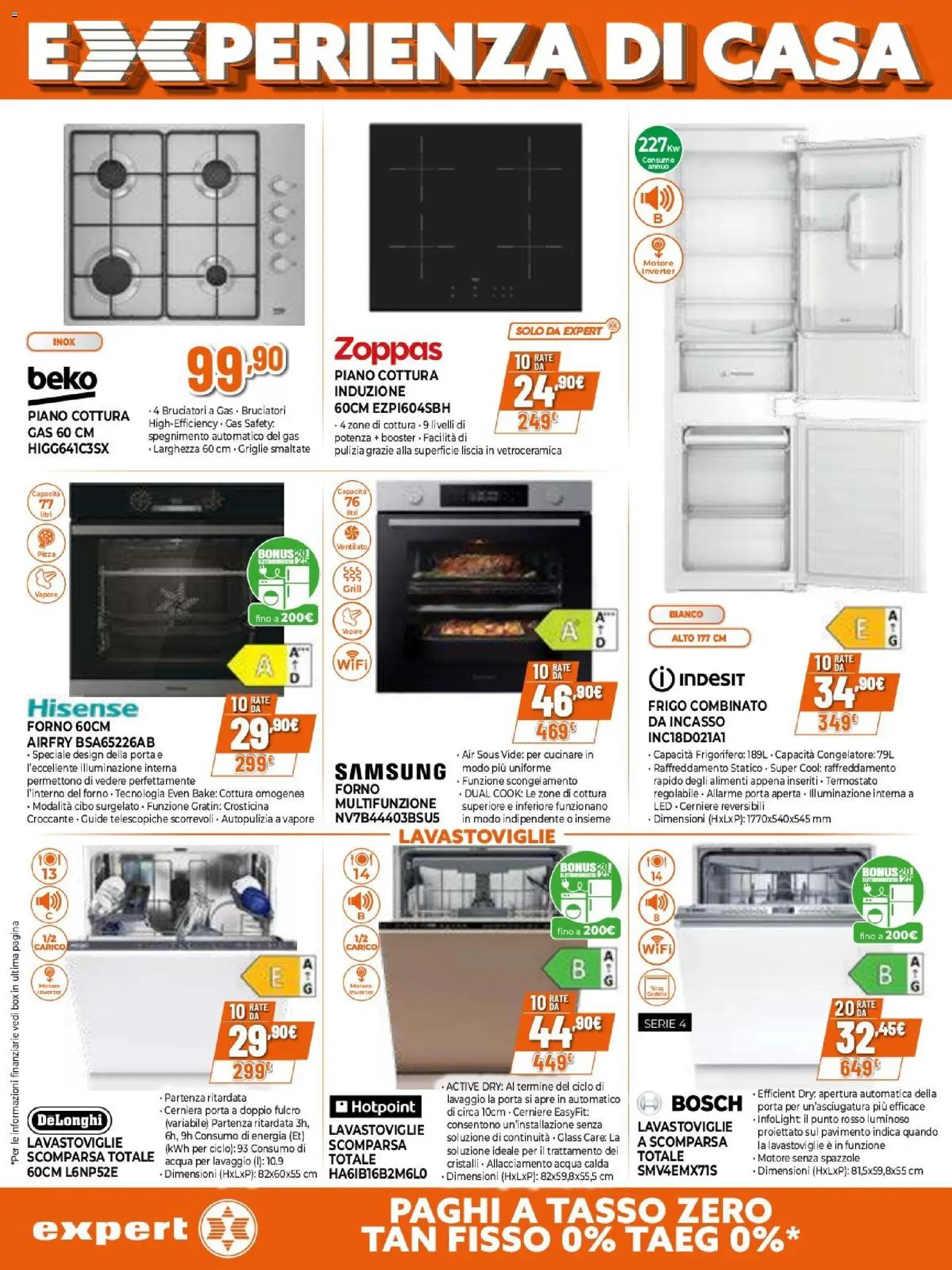 Volantino Expert del 09.04.2026 | Pagina: 26 | Prodotti: Pavimento, Piano cottura, Lavastoviglie, Samsung