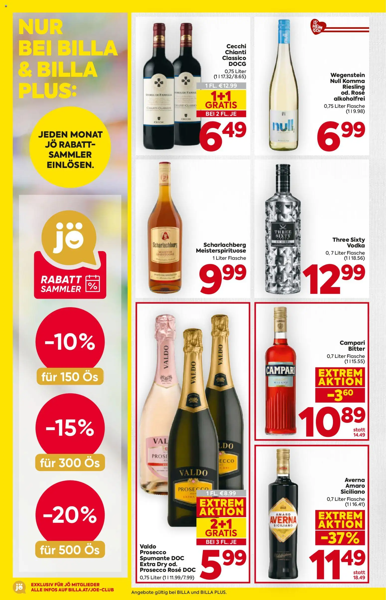 Billa AT akciós ujság - amely érvényes a következő dátumtól: 22.01.2026 | Oldal: 18 | Termékek: Campari, Vodka