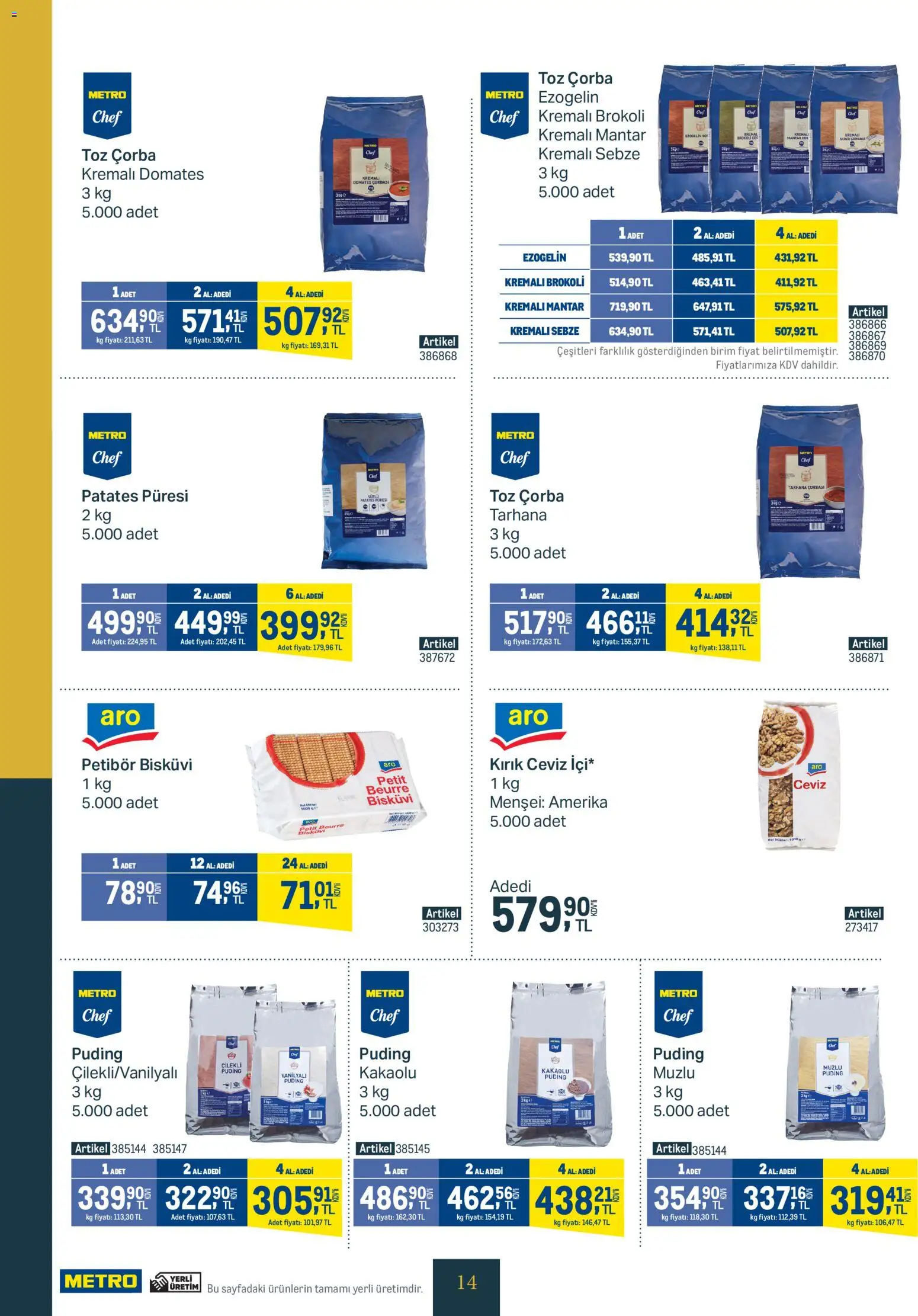 Metro - Kurum ve İşletme Mutfakları - 04.02.2026 tarihinden itibaren geçerlidir | Sayfa: 14 | Ürünler: Domates, Sebze, Ceviz, Bisküvi