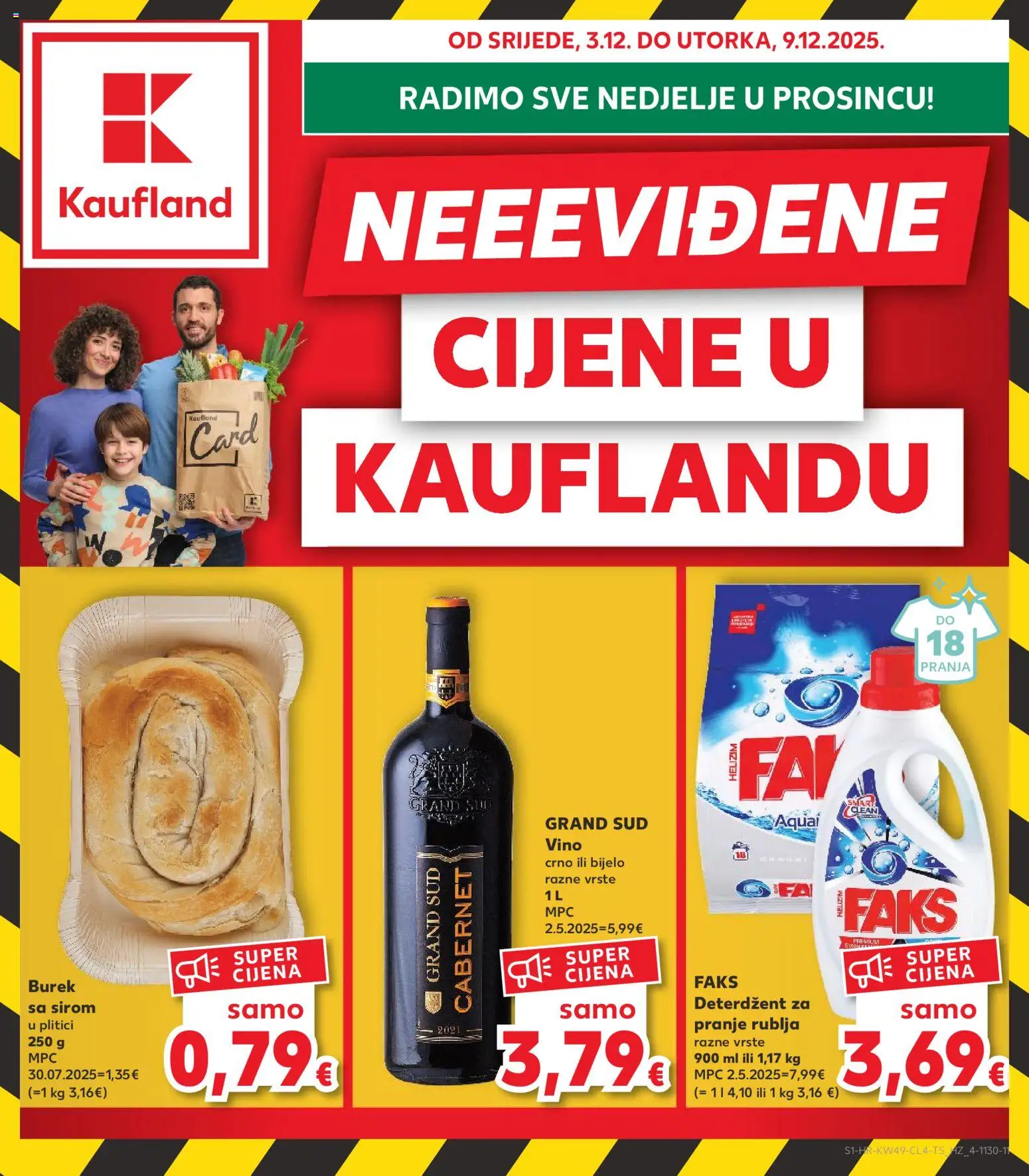 Kaufland HR akciós ujság - amely érvényes a következő dátumtól: 03.12.2025 | Oldal: 1 | Termékek: Burek