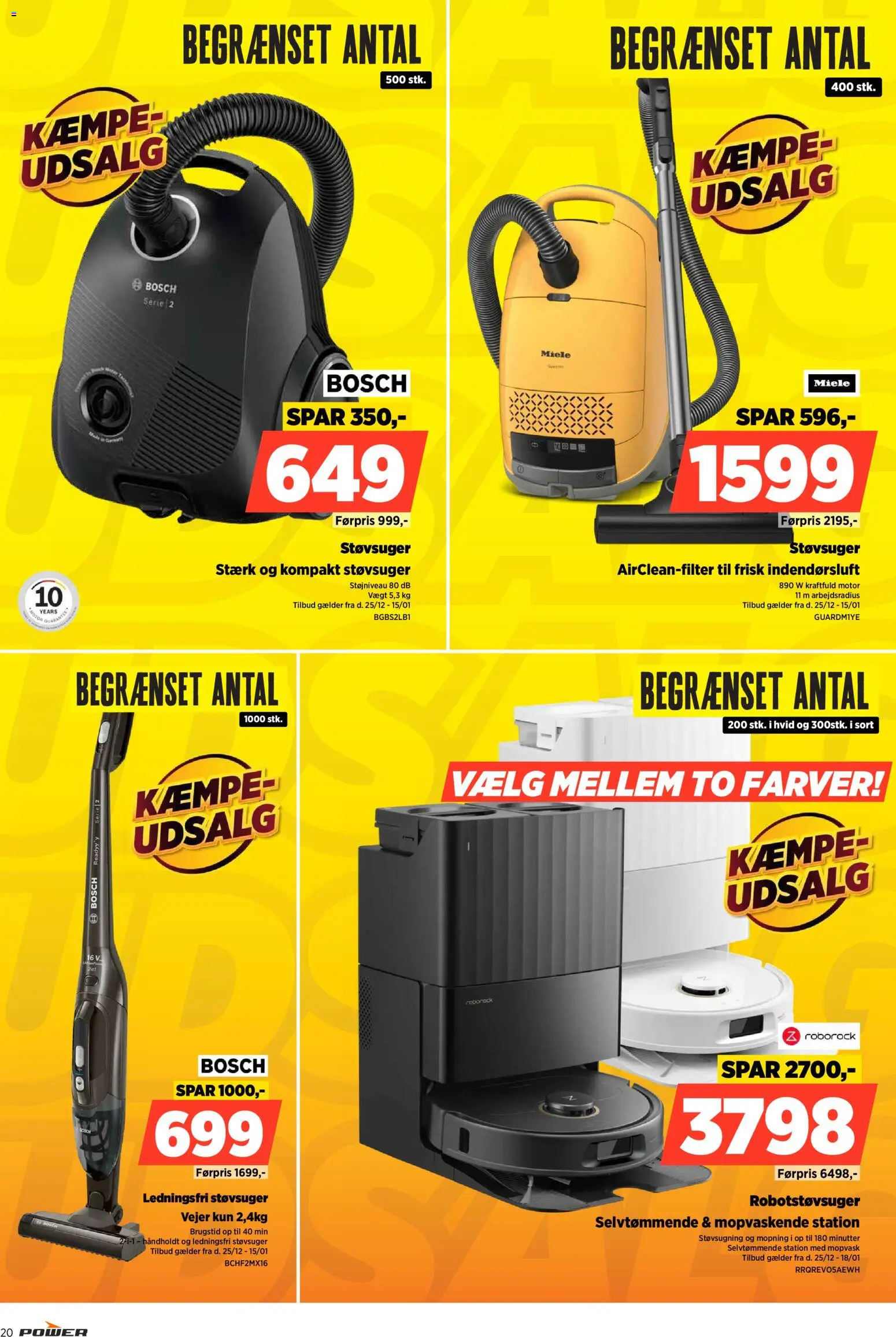 Power tilbudsavis – gyldig fra 25.12.2025 | Side: 20 | Produkter: Robotstøvsuger, Støvsuger