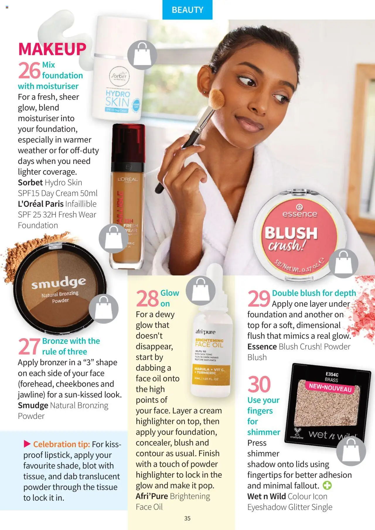 Clicks - Clubcard Magazine │ valid from 01.08.2025 | Page: 35 | Products: Foundation, Powder, Blush, Cream