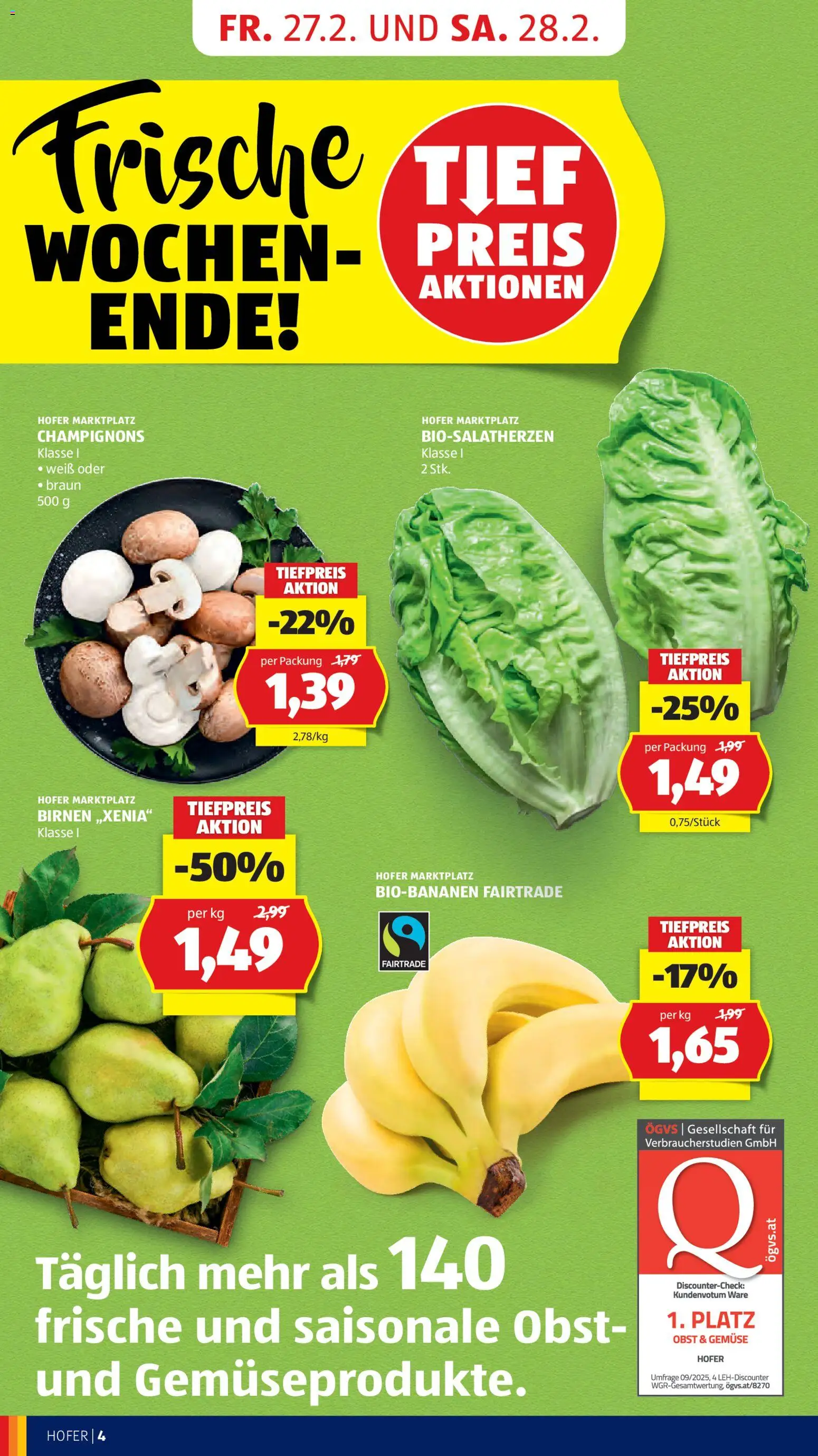 Hofer Flugblatt gültig ab 25.02.2026 | Seite: 6 | Produkte: Gemüse, Obst