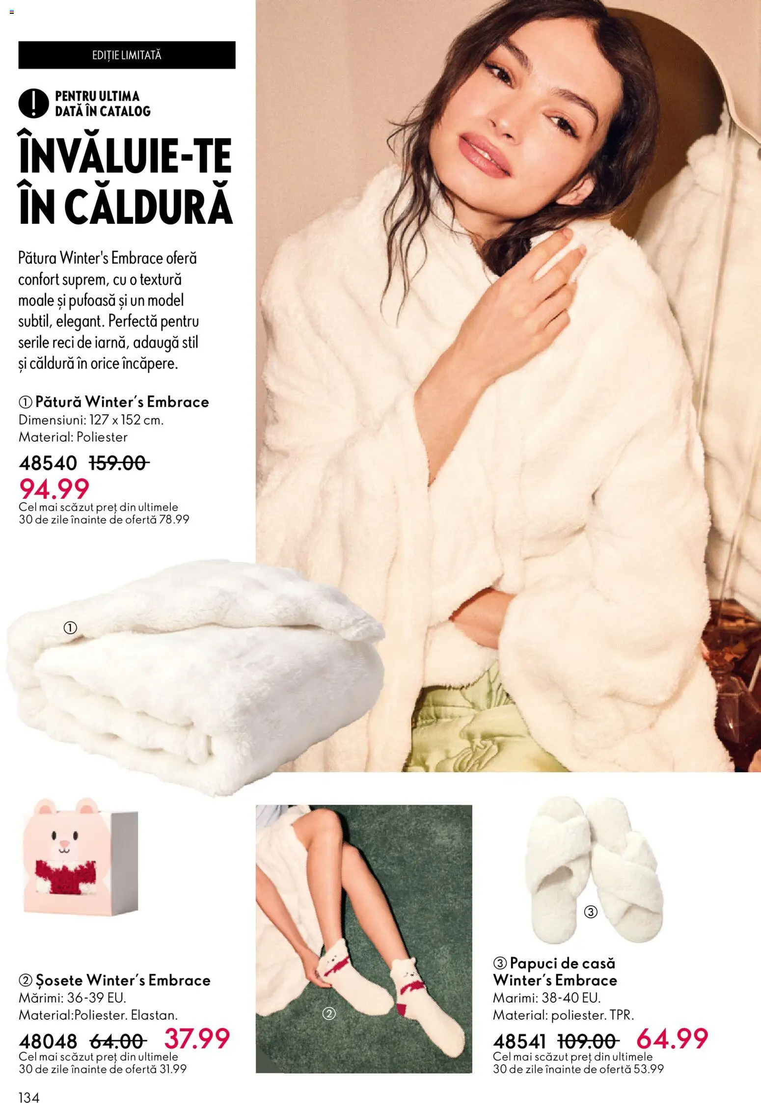 Noul catalog Oriflame – valabil de la 23.12.2025 | Pagină: 134 | Produse: Pătură, Șosete, Papuci