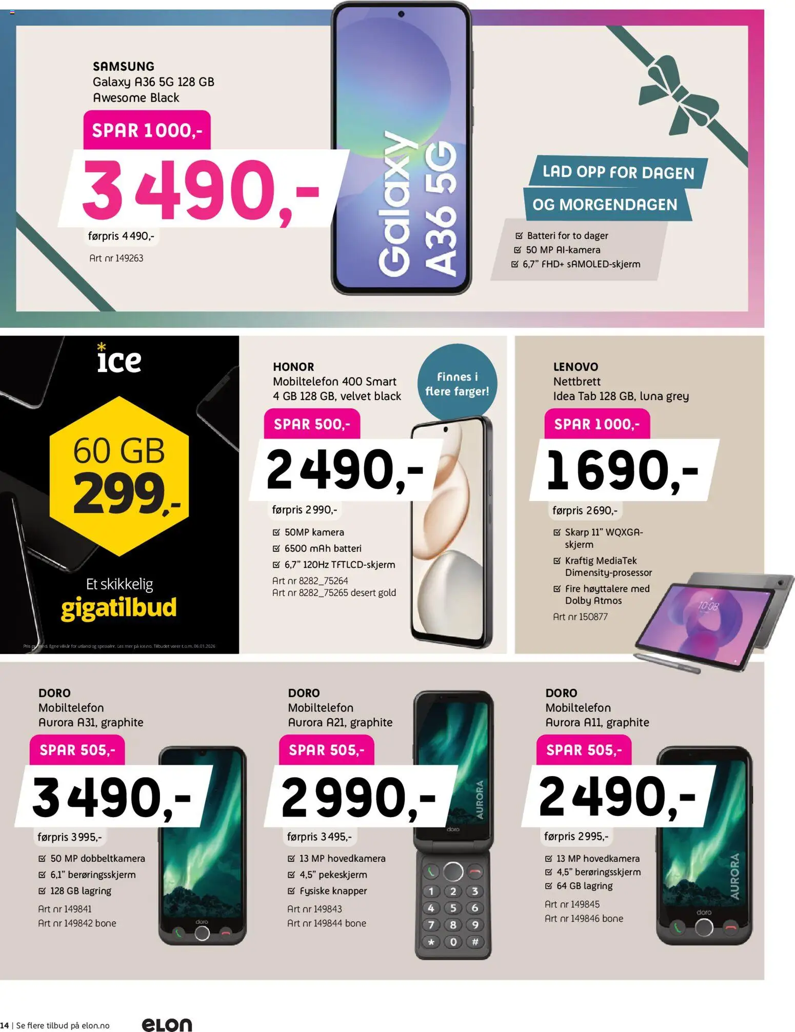 {H1} | Side: 14 | Produkter: Skjerm, Kamera, Batteri, Mobiltelefon