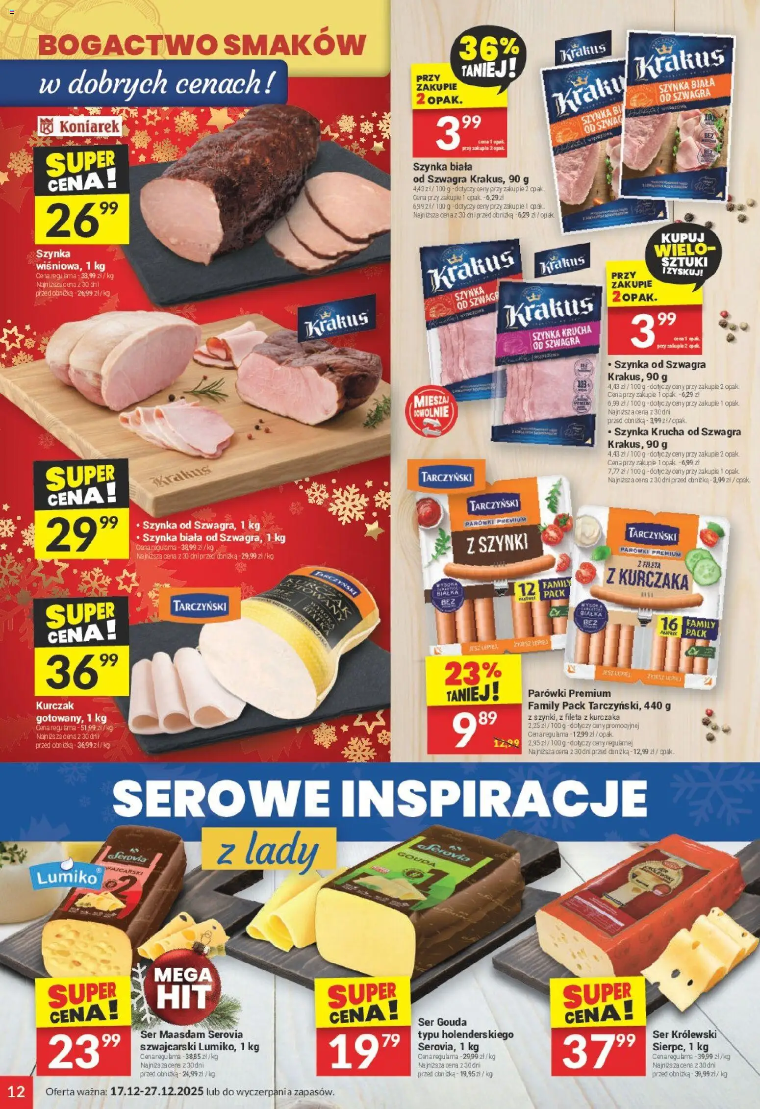 Twój Market Gazetka od 17.12.2025 | Strona: 12 | Produkty: Kurczak, Szynka, Ser, Ser gouda