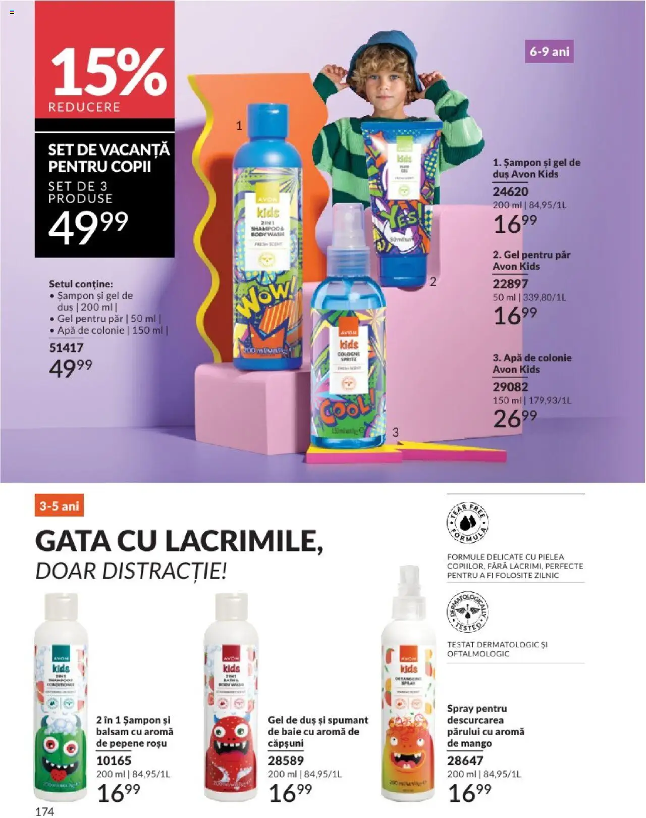 Catalog Avon - 06 2025 – valabil de la 01.06.2025 | Pagină: 174 | Produse: Șampon, Căpșuni, Apă, Gel pentru păr