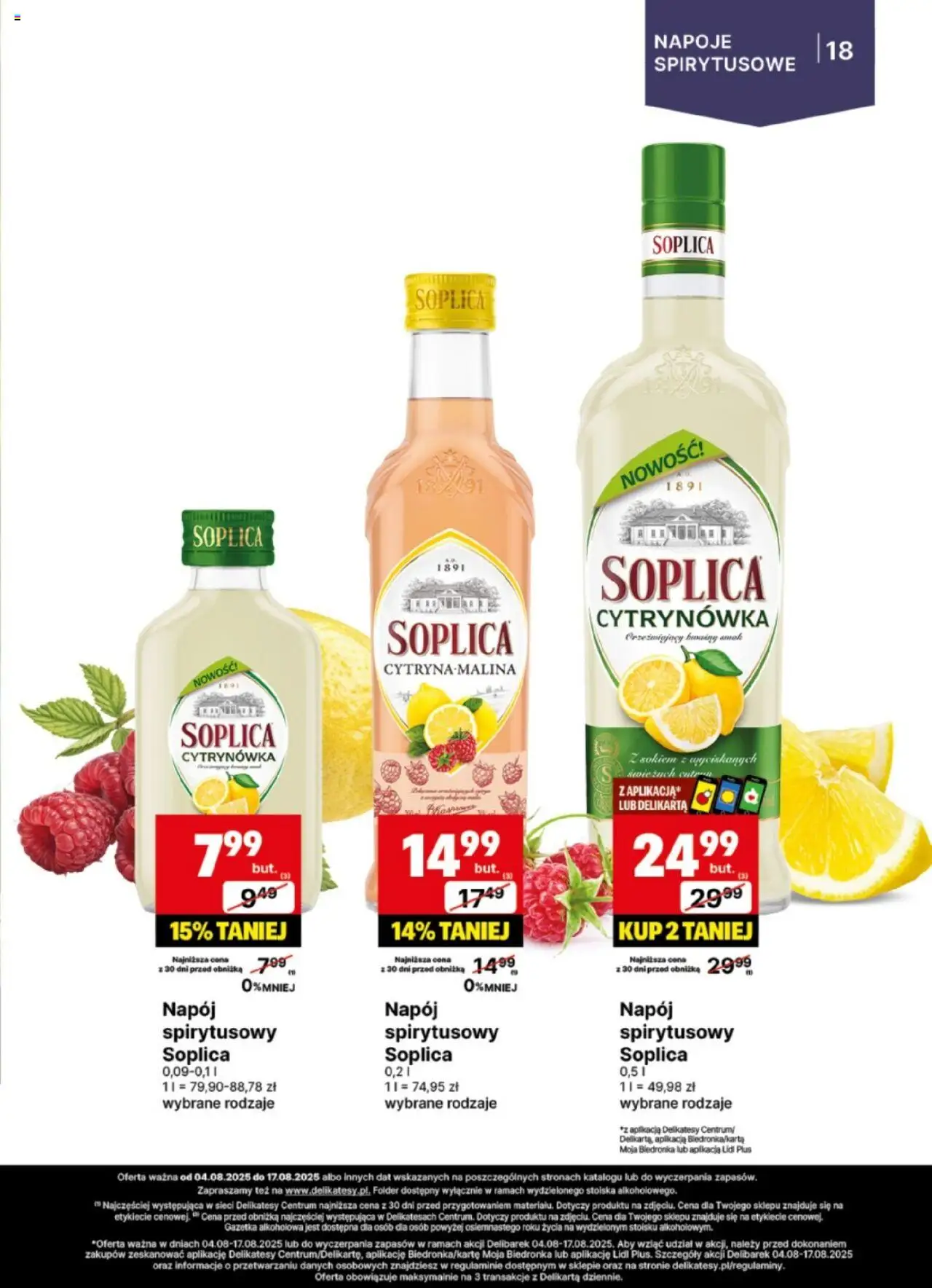 Delikatesy Centrum Gazetka - DeliBarek od 04.08.2025 | Strona: 18 | Produkty: Napoje, Delikatesy