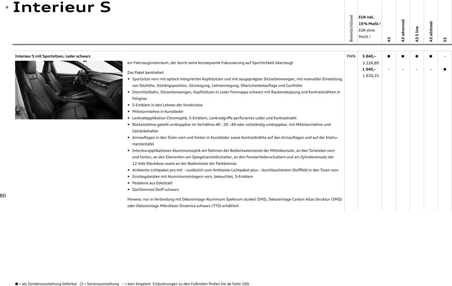 Audi A3 – gültig ab 28.10.2025 | Seite: 80