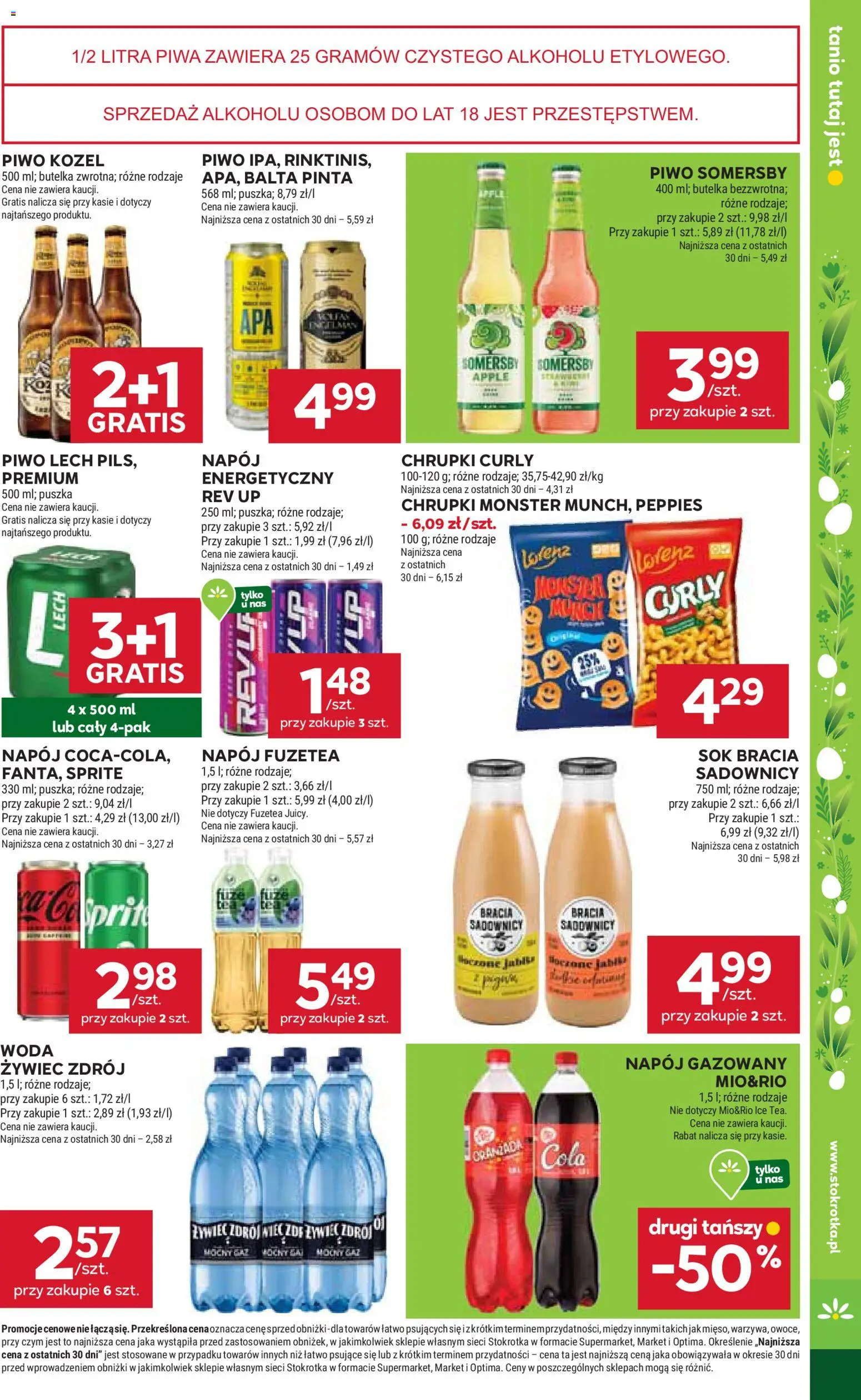 Stokrotka gazetka - Market od 19.03.2026 | Strona: 25 | Produkty: Chrupki, Piwo Somersby, Sok, Piwo