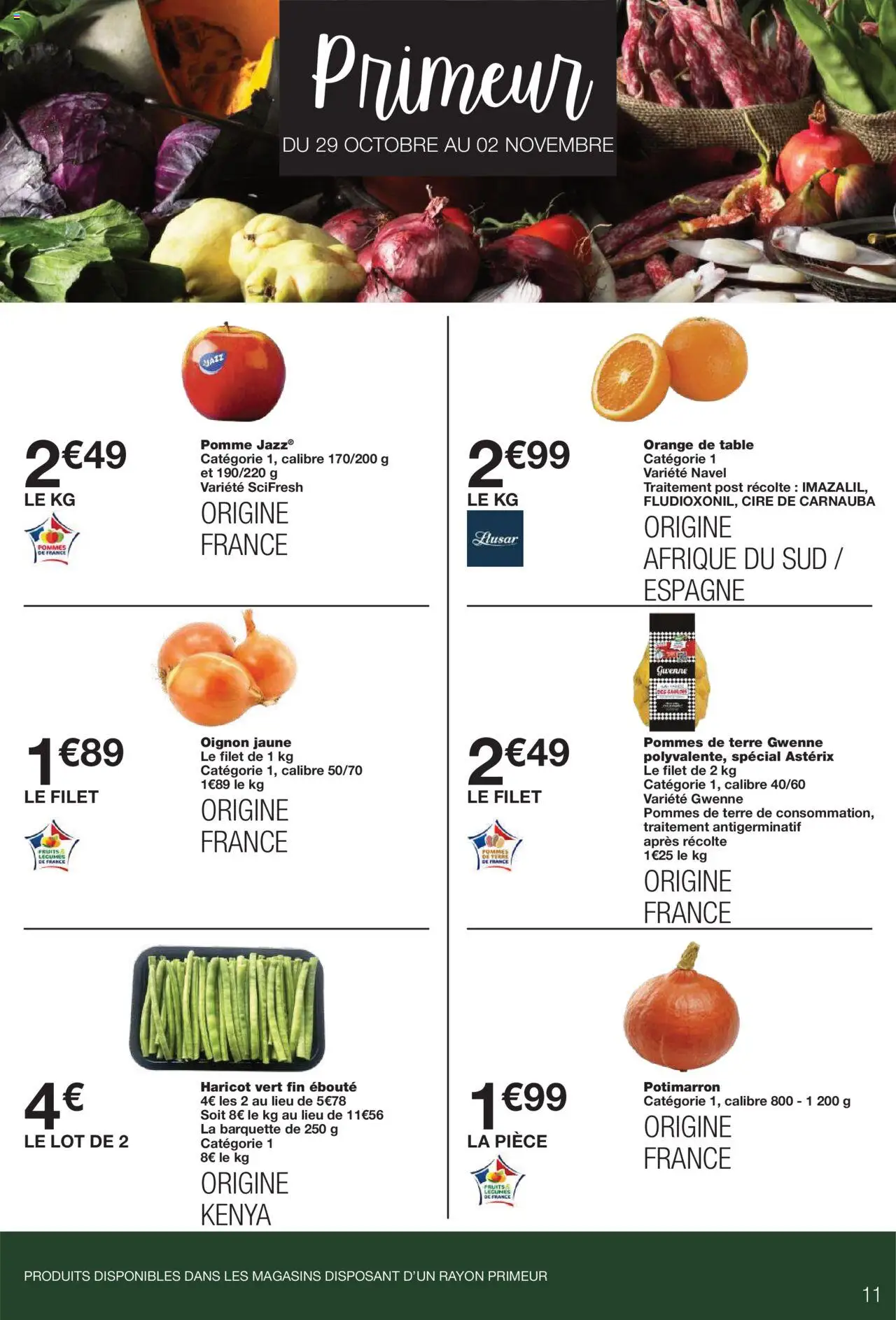 {H1} | Page: 11 | Produits: Cire, Orange, Table, Pommes de terre