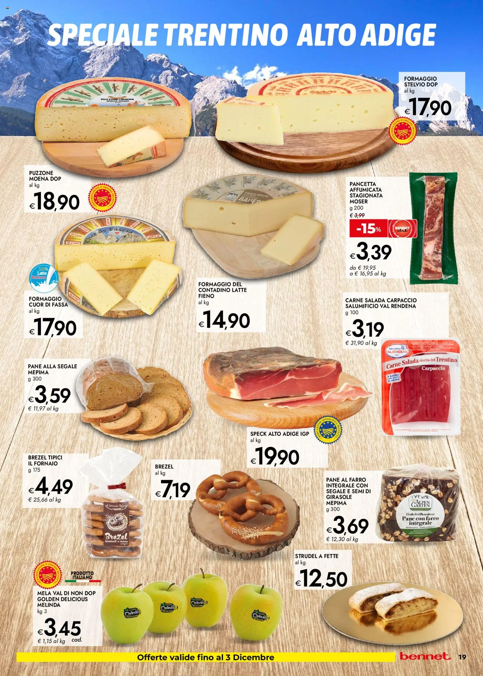 Volantino bennet del 20.11.2025 | Pagina: 19 | Prodotti: Speck, Pane, Pancetta, Formaggio