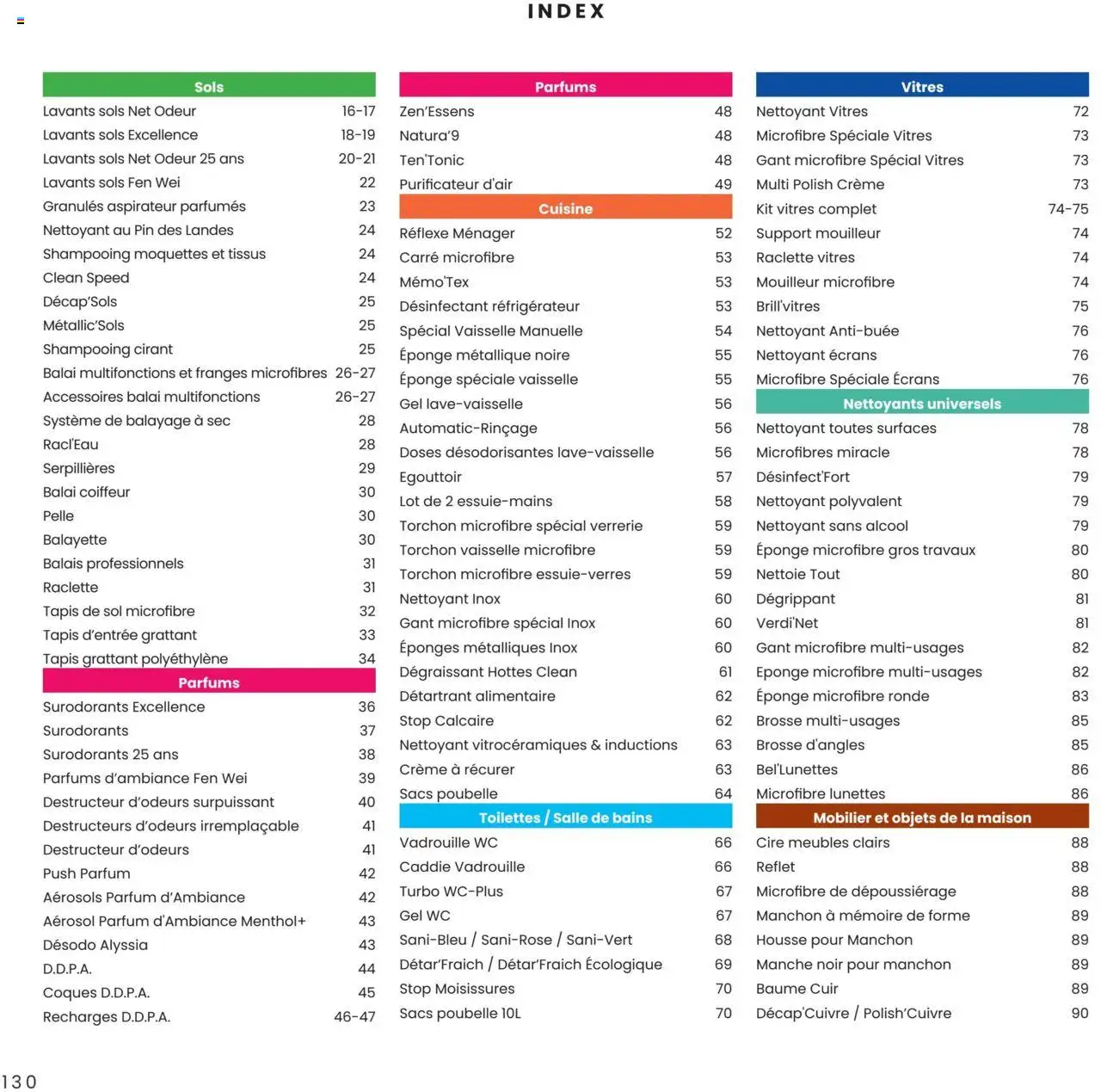 {H1} | Page: 130 | Produits: Torchon, Aspirateur, Eponge, Shampooing