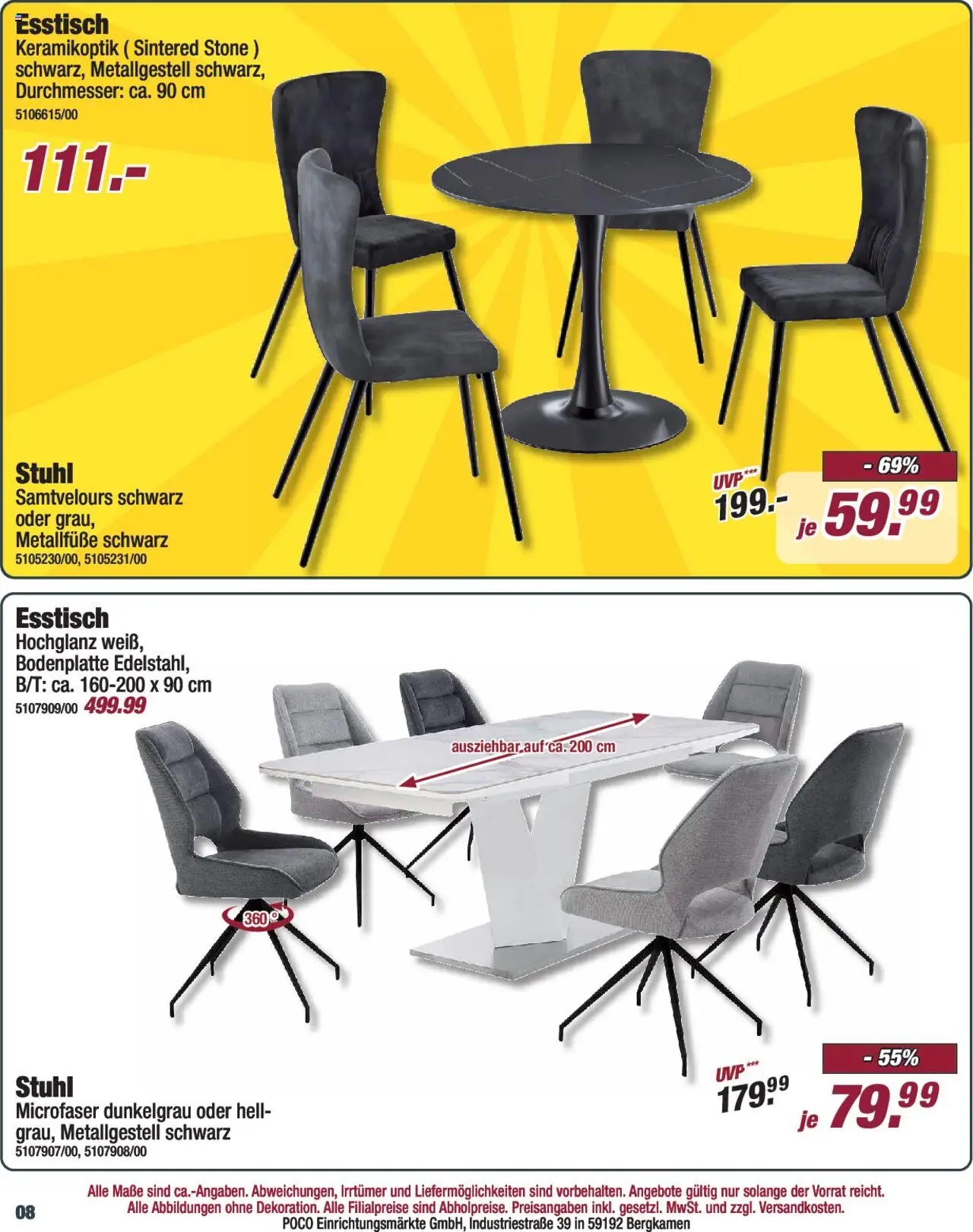 Poco Prospekt 	 - gültig ab dem 19.07.2025 | Seite: 8 | Produkte: Esstisch, Stuhl