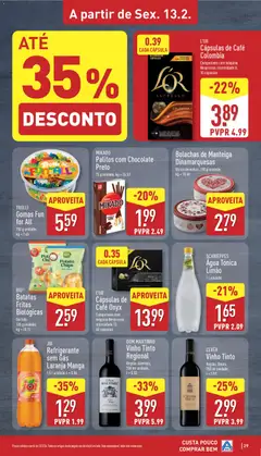 Pré-visualização Aldi folheto válido de 09.02.2026 | Página: 29 | Produtos: Refrigerante, Bolachas, Chocolate, Vinho