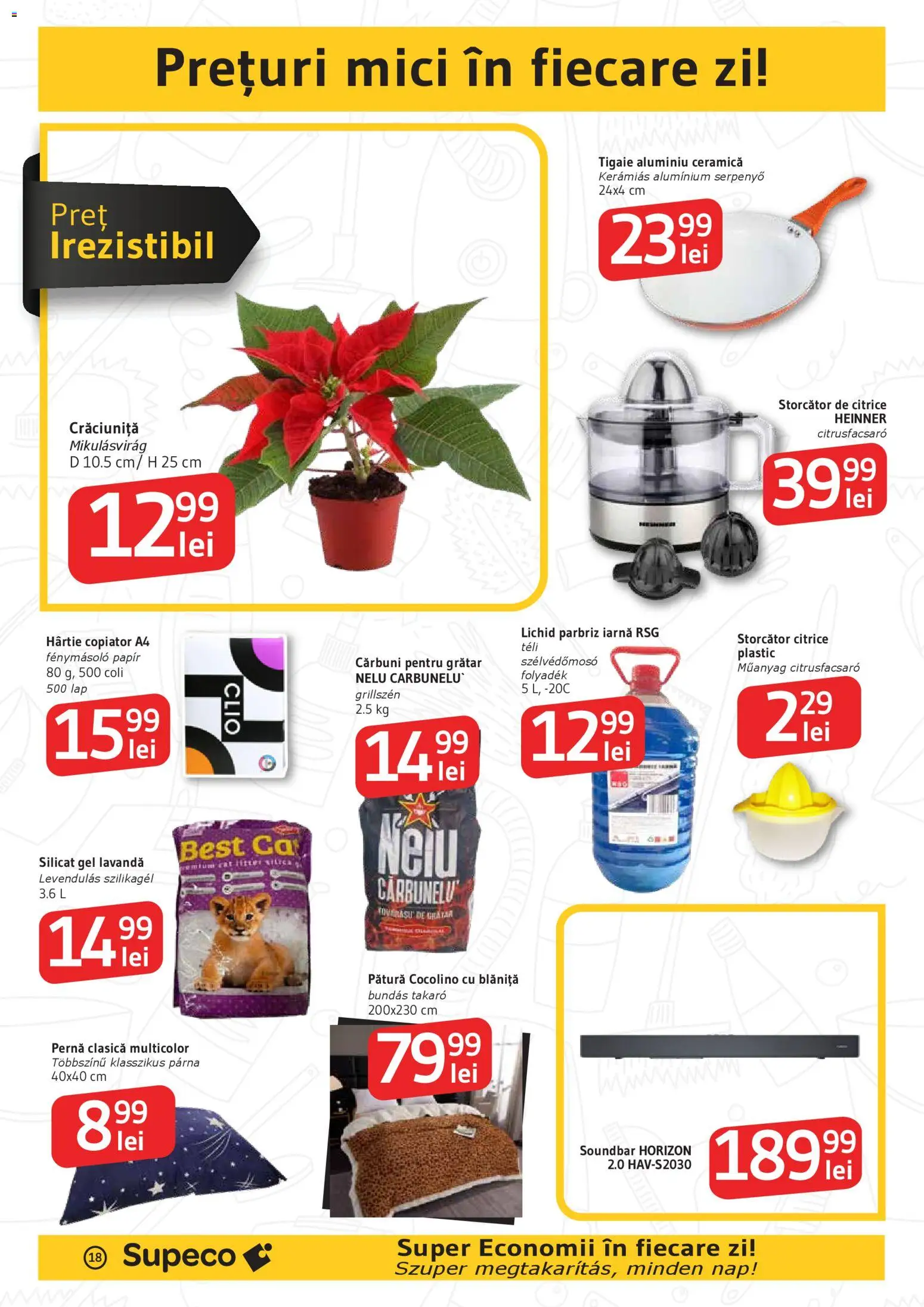 Noul catalog Supeco – valabil de la 27.11.2025 | Pagină: 18 | Produse: Tigaie, Storcător, Pernă, Pătură