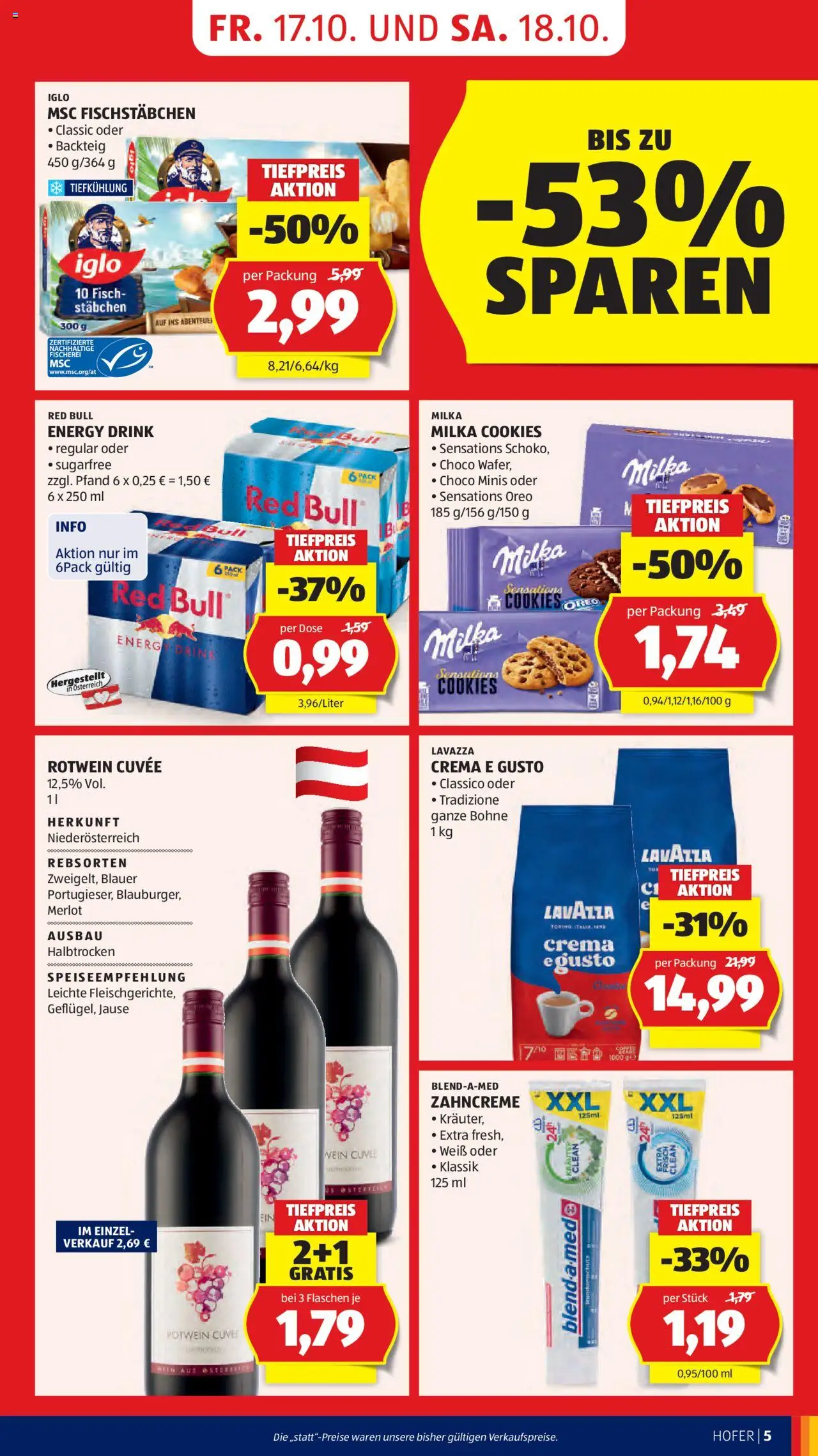 Hofer AT akciós ujság - amely érvényes a következő dátumtól: 17.10.2025 | Oldal: 7 | Termékek: Red bull