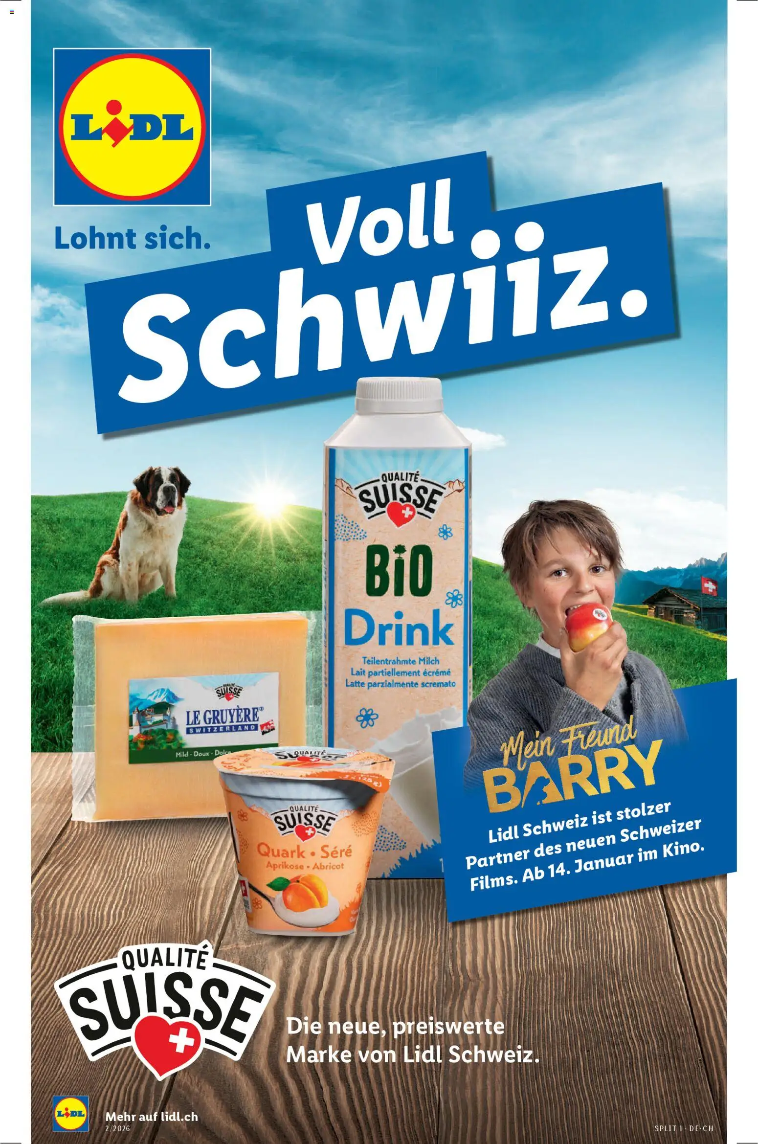 Lidl Aktionen Qualité Suisse – gültig ab 08.01.2026 | Seite: 1 | Produkte: Quark, Milch
