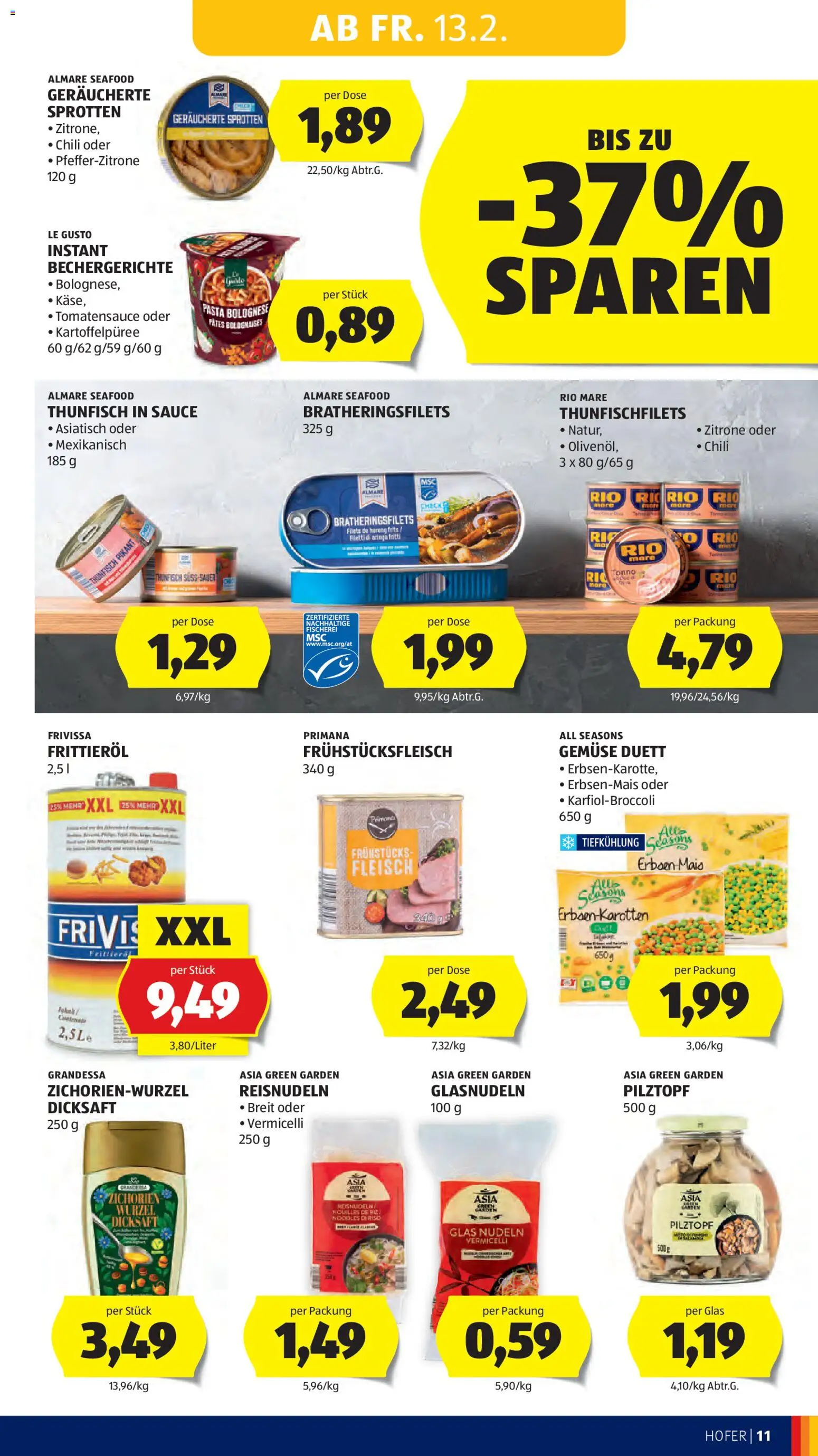 Hofer Flugblatt gültig ab 13.02.2026 | Seite: 13 | Produkte: Gemüse, Zitrone, Chili, Huile à frire