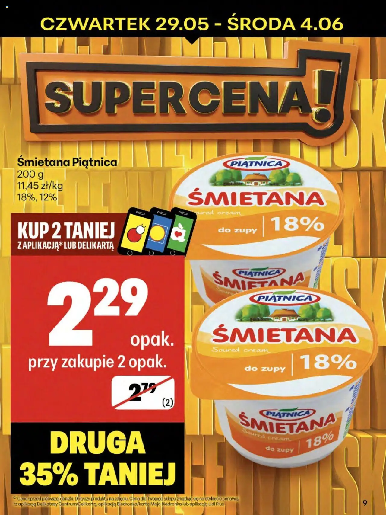 Delikatesy Centrum Gazetka od 29.05.2025 | Strona: 9 | Produkty: Delikatesy, Śmietana
