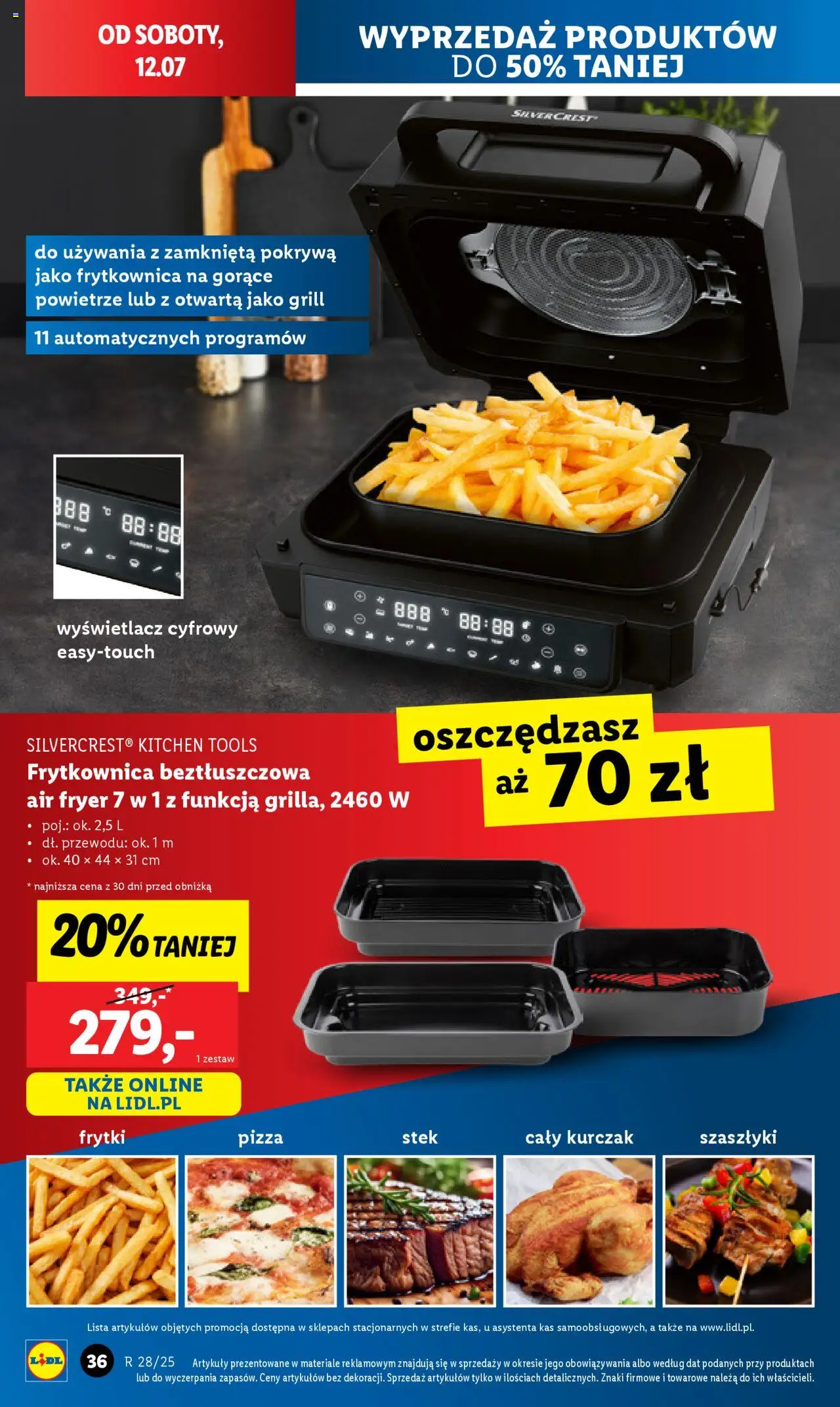 Lidl Katalog od 07.07.2025 | Strona: 38 | Produkty: Kurczak, Grill, Pizza, Frytki