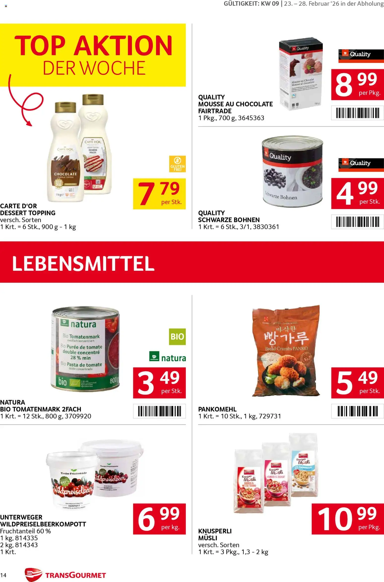 Transgourmet Flugblatt gültig ab 23.02.2026 | Seite: 14 | Produkte: Pasta, Libacomb