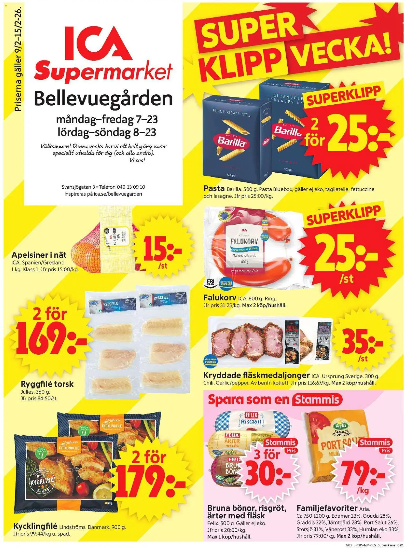ICA Supermarket reklamblad aktuell från 09.02.2026 | Sida: 1
