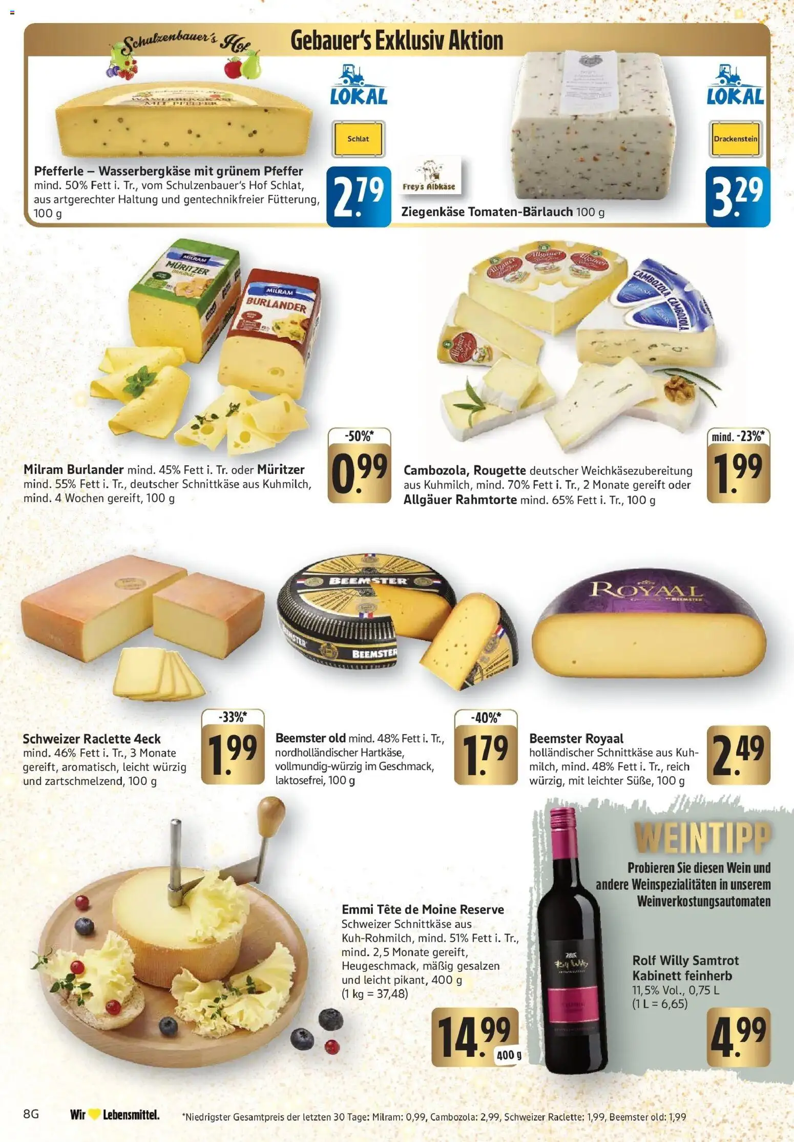 Edeka prospekt Göppingen	 – gültig ab 15.12.2025 | Seite: 8 | Produkte: Ziegenkäse, Milram, Pfeffer, Wein