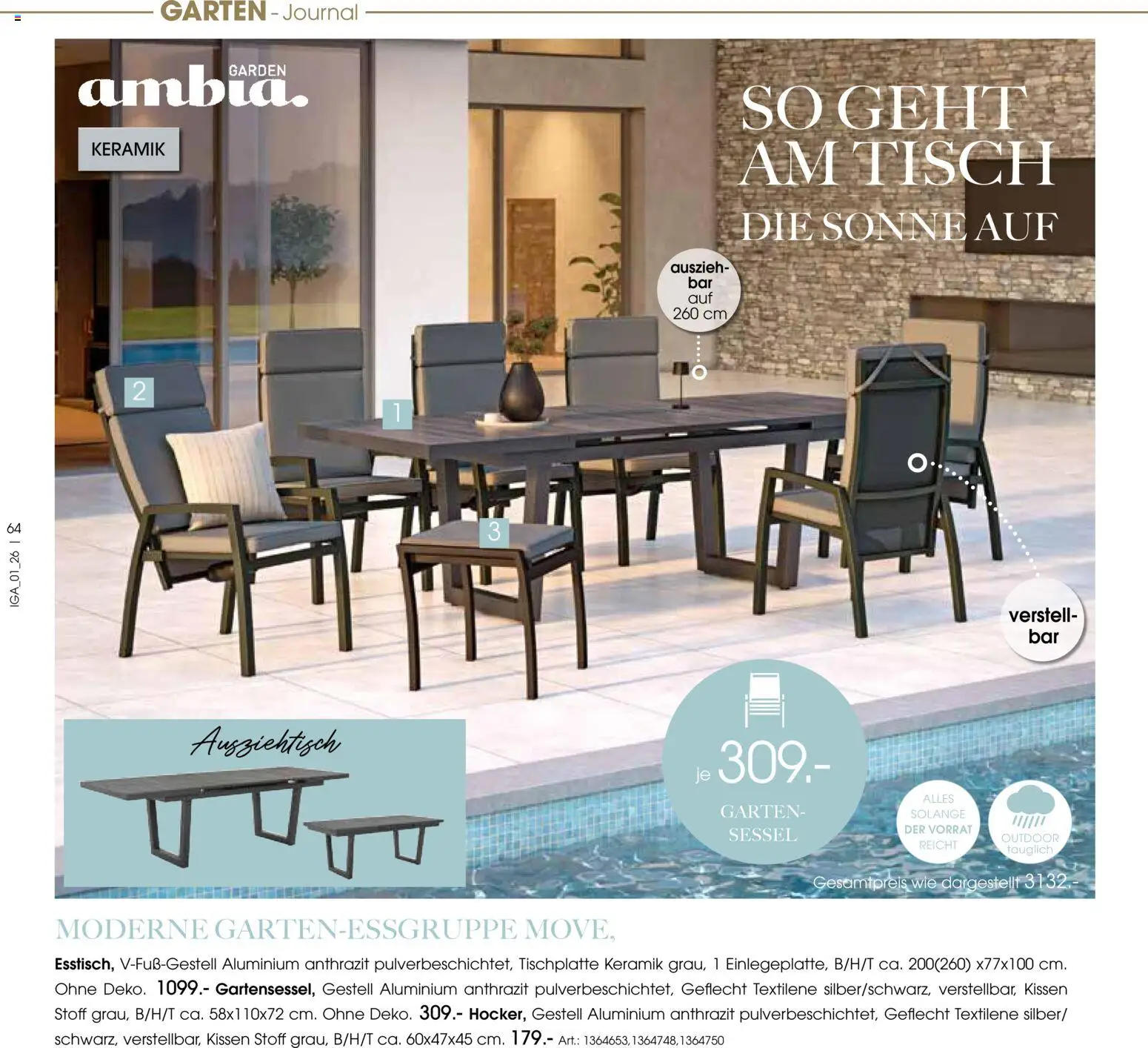 Zurbrüggen Sommer 2026 – gültig ab 19.03.2026 | Seite: 64 | Produkte: Kissen, Sessel, Tisch