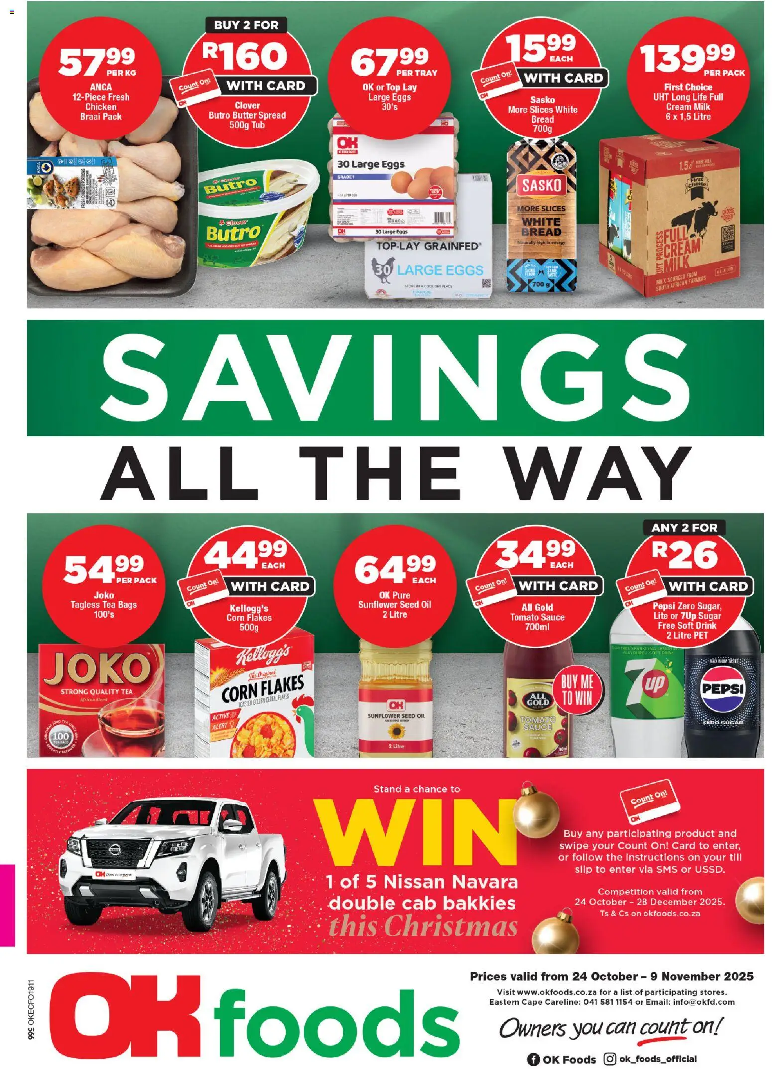 New OK Foods catalogue – valid from 24.10.2025 | Page: 1 | Products: Butter, Tea, Tomato sauce, Sugar