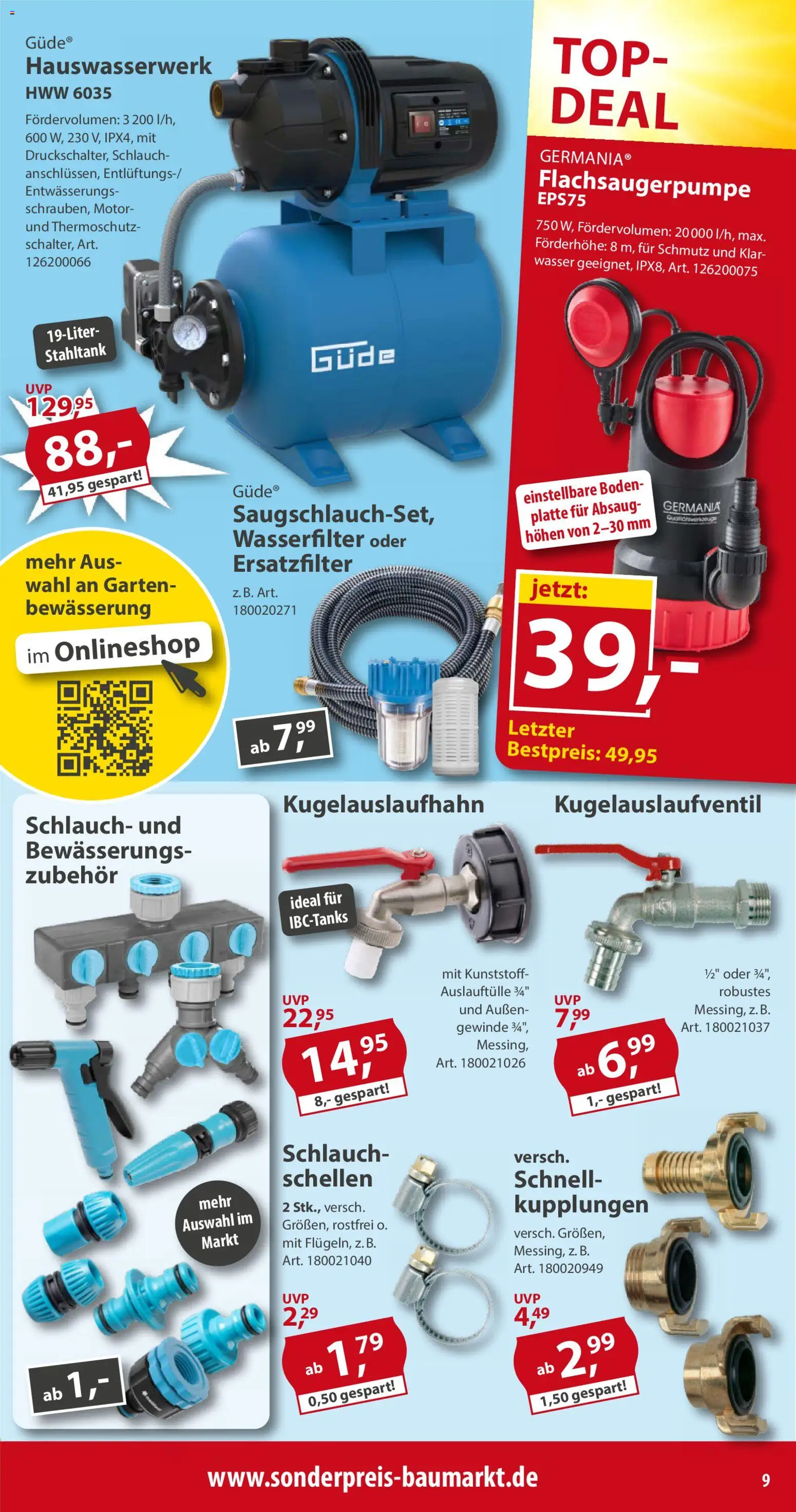 Sonderpreis Baumarkt Prospekt 	 – gültig ab 25.04.2026 | Seite: 9 | Produkte: Top, Wasser