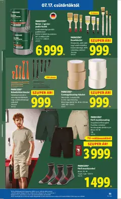 Lidl akciós ujság - amely érvényes a következő dátumtól: 17.07.2025 | Oldal: 35 | Termékek: Parkside, Munkásnadrág, Beton, Játékok