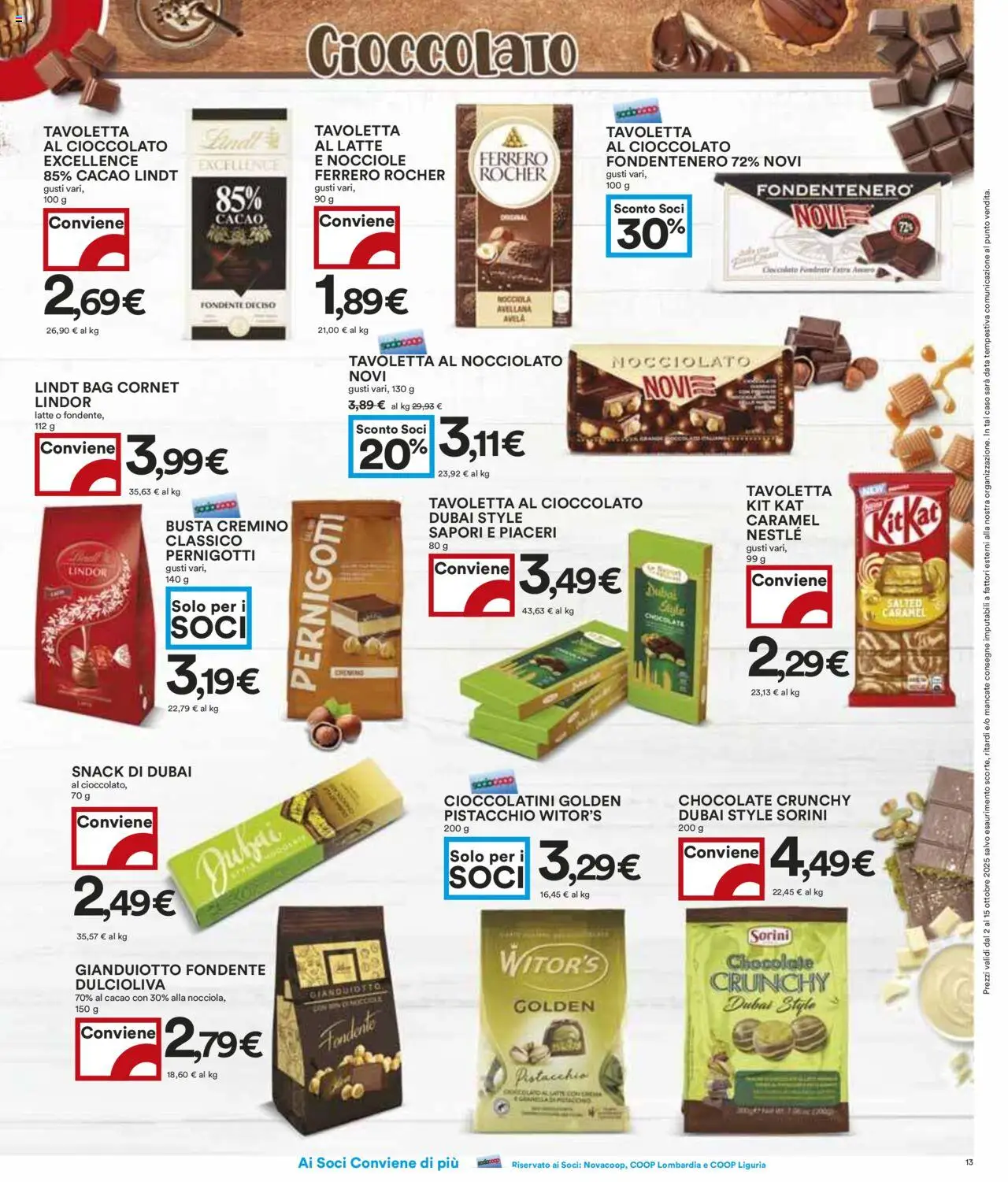 Volantino COOP del 02.10.2025 | Pagina: 13 | Prodotti: Crema, Latte, Nocciole, Data