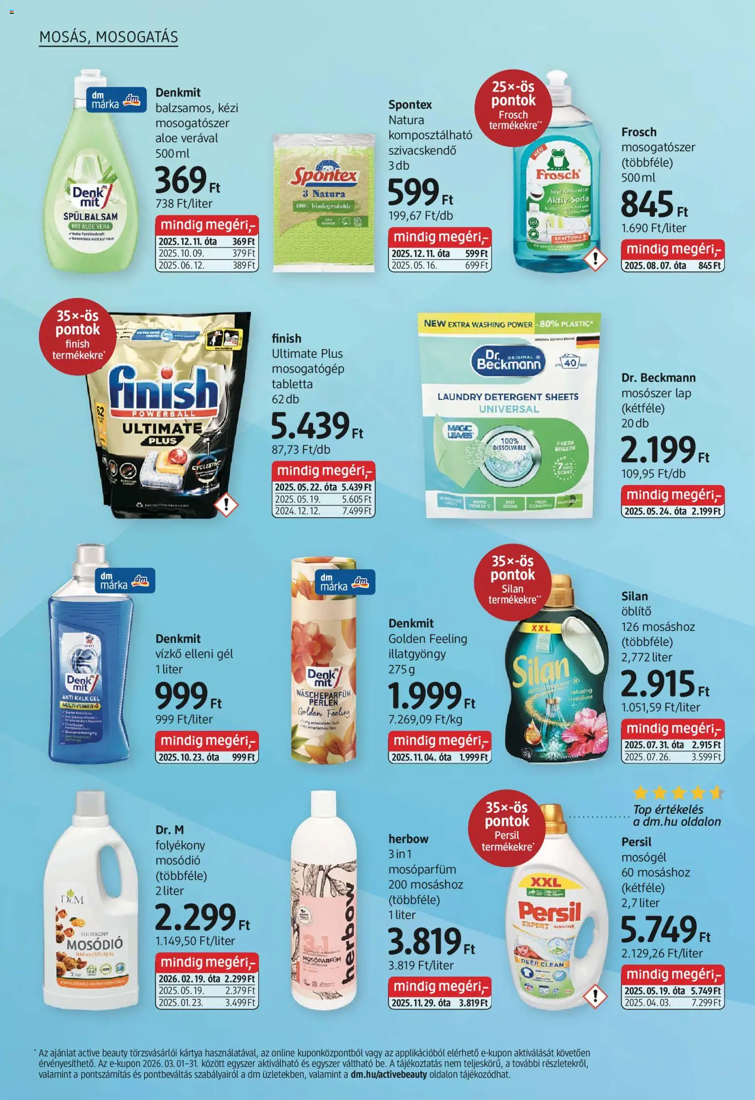 DM Drogerie Markt akciós ujság - amely érvényes a következő dátumtól: 05.03.2026 | Oldal: 20 | Termékek: Öblítő, Aloe vera, Mosogatógép tabletta, Mosogatószer