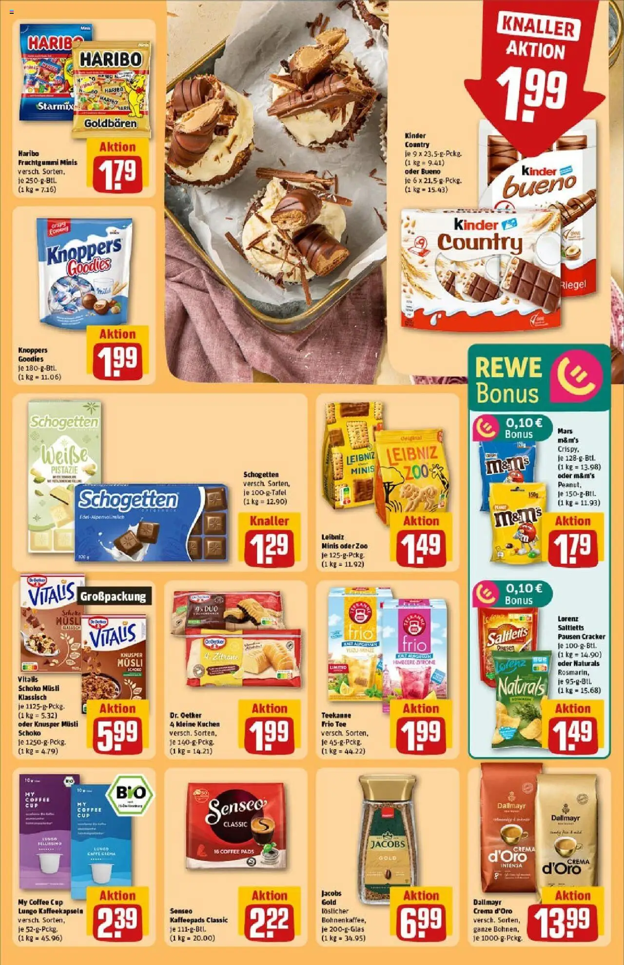 Rewe prospekt Lübeck	 - gültig ab dem 27.07.2025 | Seite: 21 | Produkte: Kaffeepads, M&M's, Zitrone, Kinder country