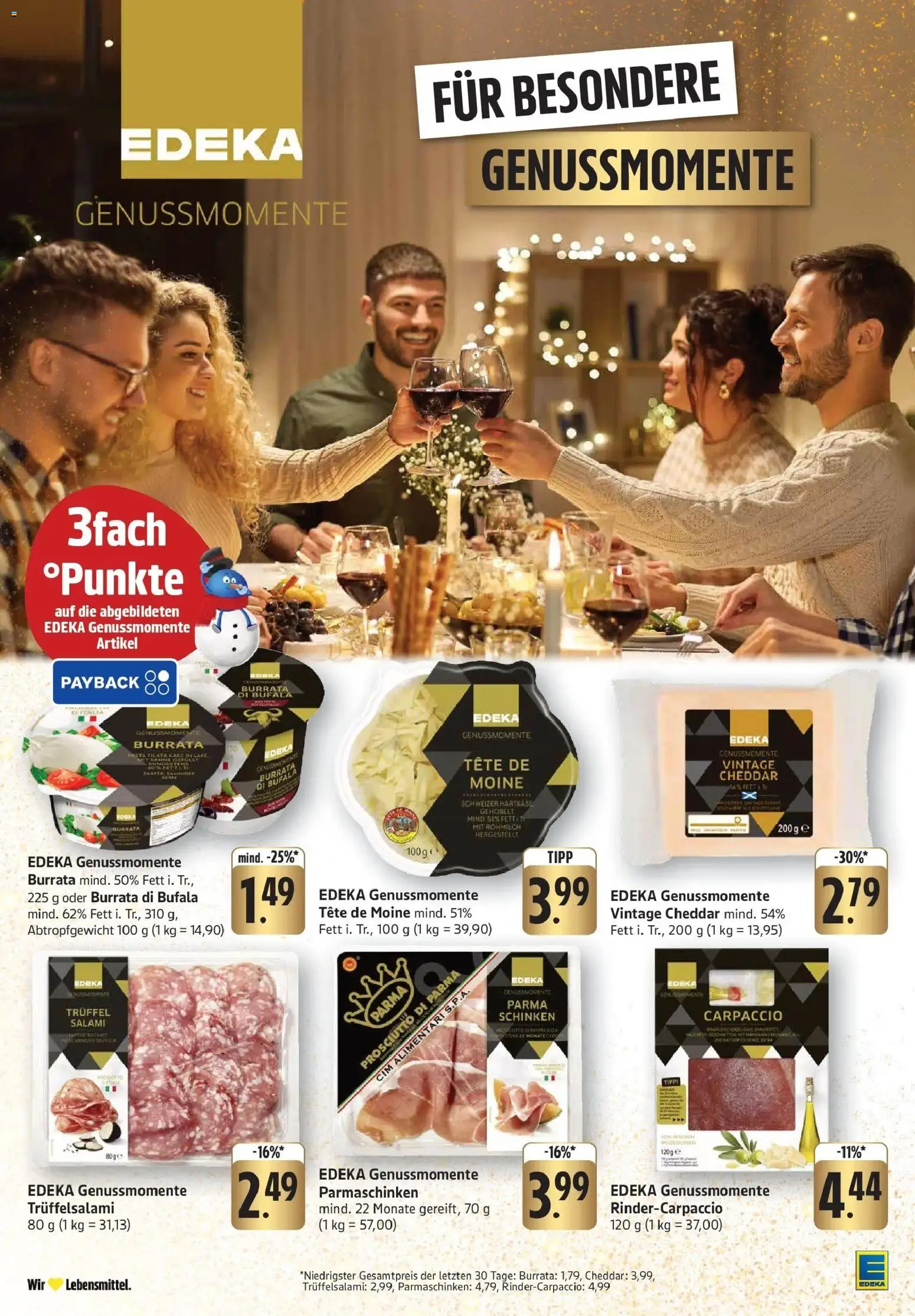 Edeka prospekt Schriesheim	 – gültig ab 15.12.2025 | Seite: 16 | Produkte: Burrata, Salami, Schinken