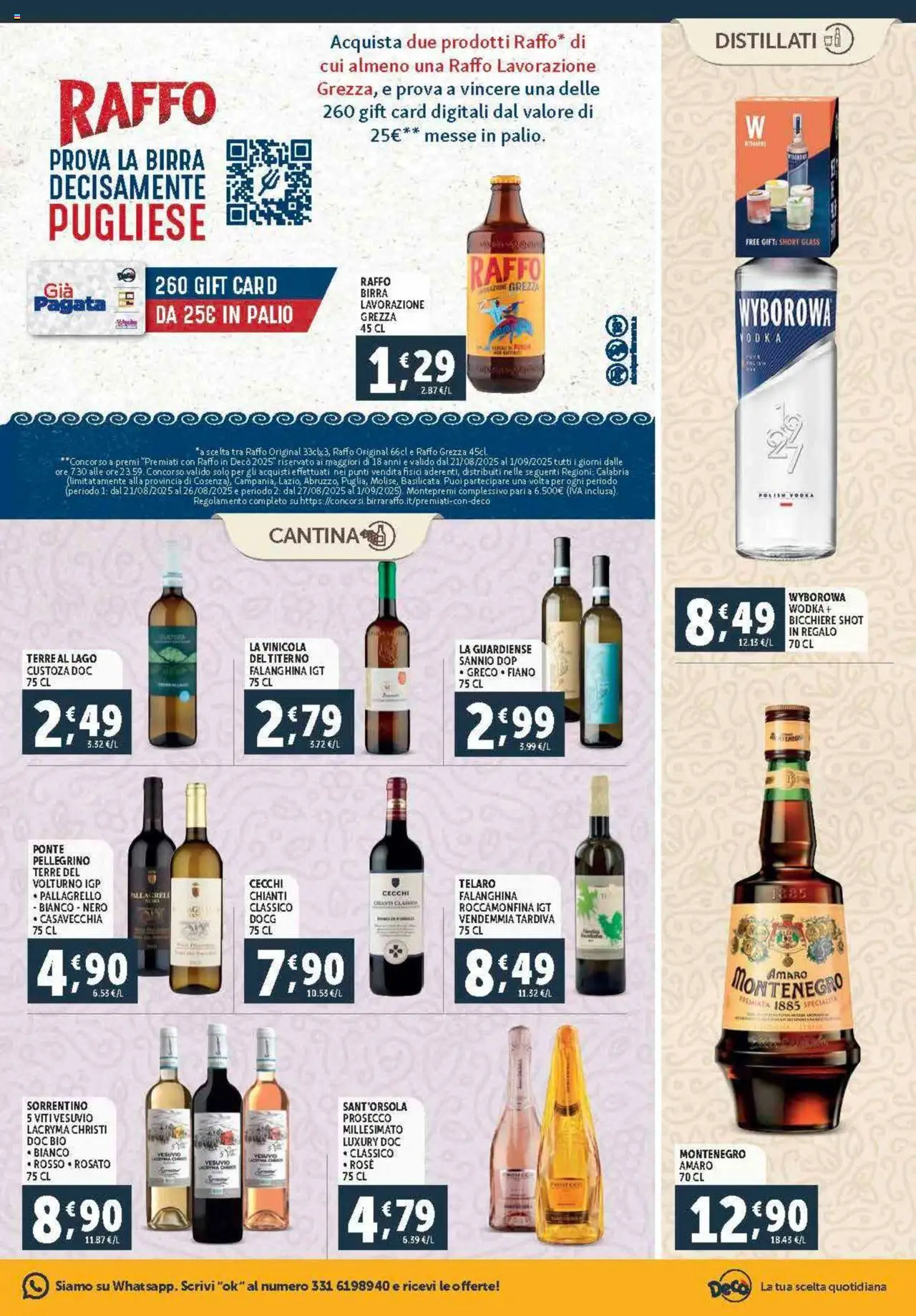 Volantino Decò del 21.08.2025 | Pagina: 17 | Prodotti: Birra, Vodka, Prosecco, Amaro