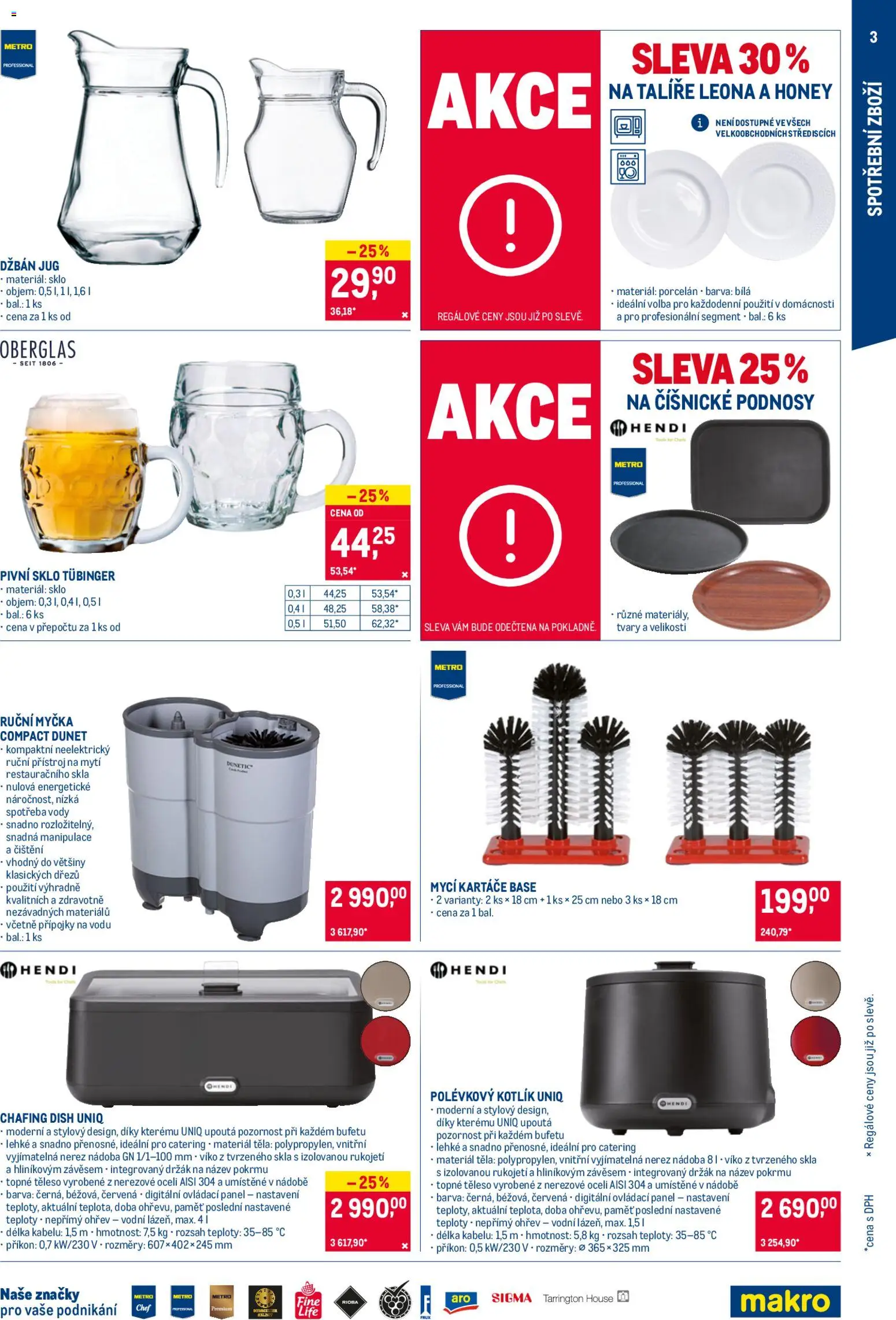 Makro leták - Nepotravinové zboží od 08.04.2026 | Strana: 3 | Produkty: Talíře, Džbán, Myčka