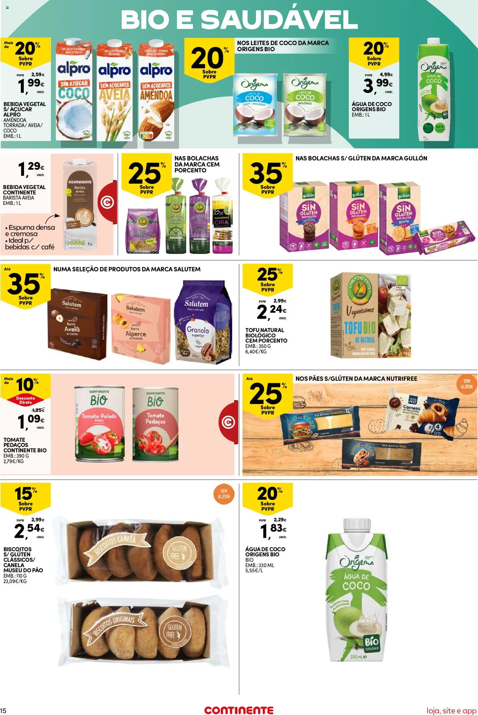 Continente Semanal Continente Bom Dia │ válido de 27.01.2026 | Página: 15 | Produtos: Agua, Leite, Açúcar, Tomate