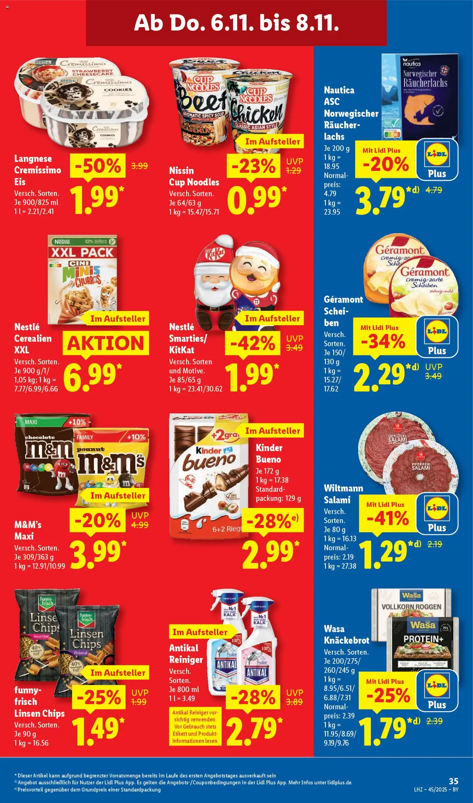 Lidl Prospekt Uffenheim – gültig ab 03.11.2025 | Seite: 59 | Produkte: Geramont, Cremissimo, Lachs, Salami