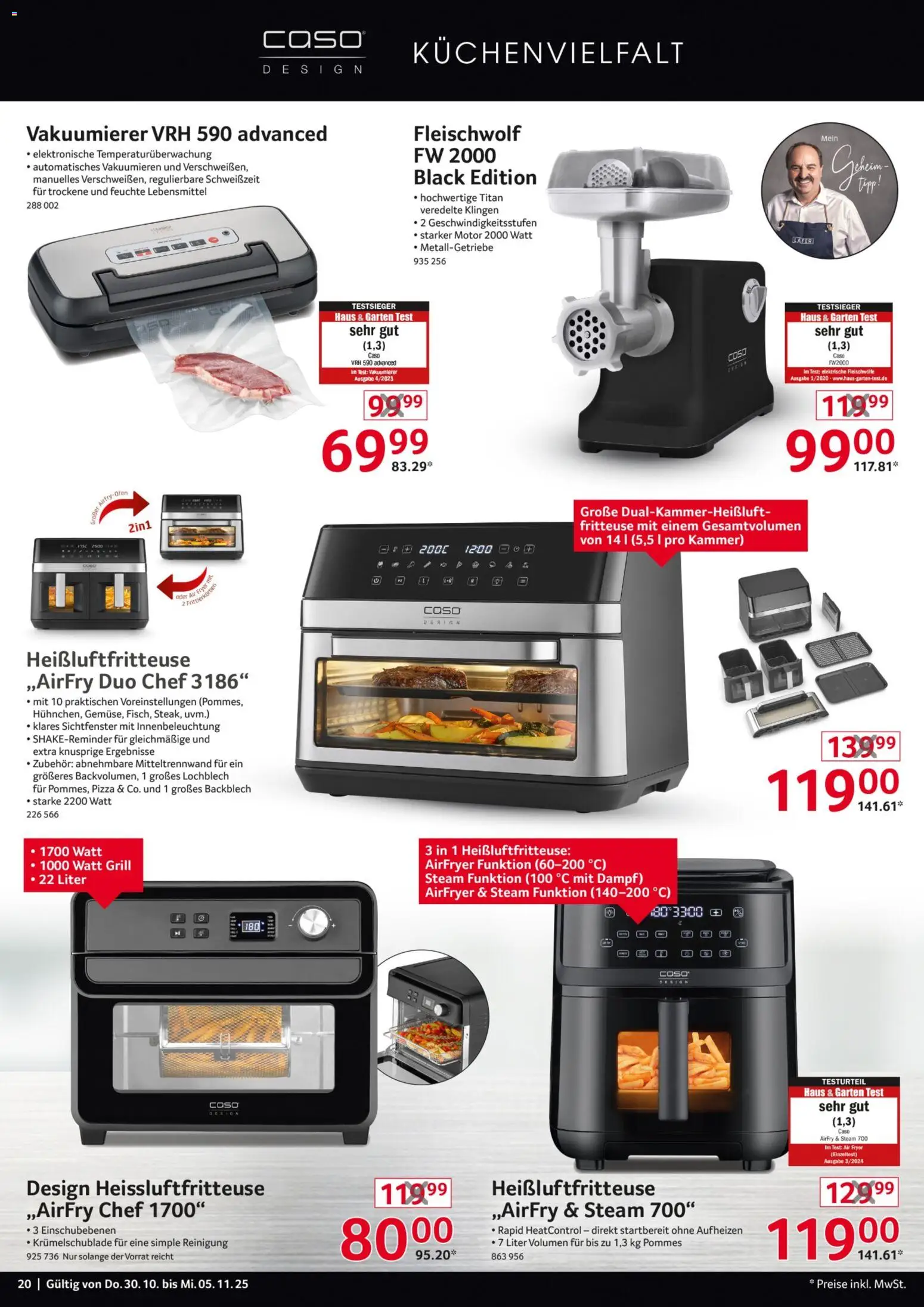 Selgros  Non Food – gültig ab 30.10.2025 | Seite: 20 | Produkte: Grill, Vakuumierer, Pizza, Fritteuse