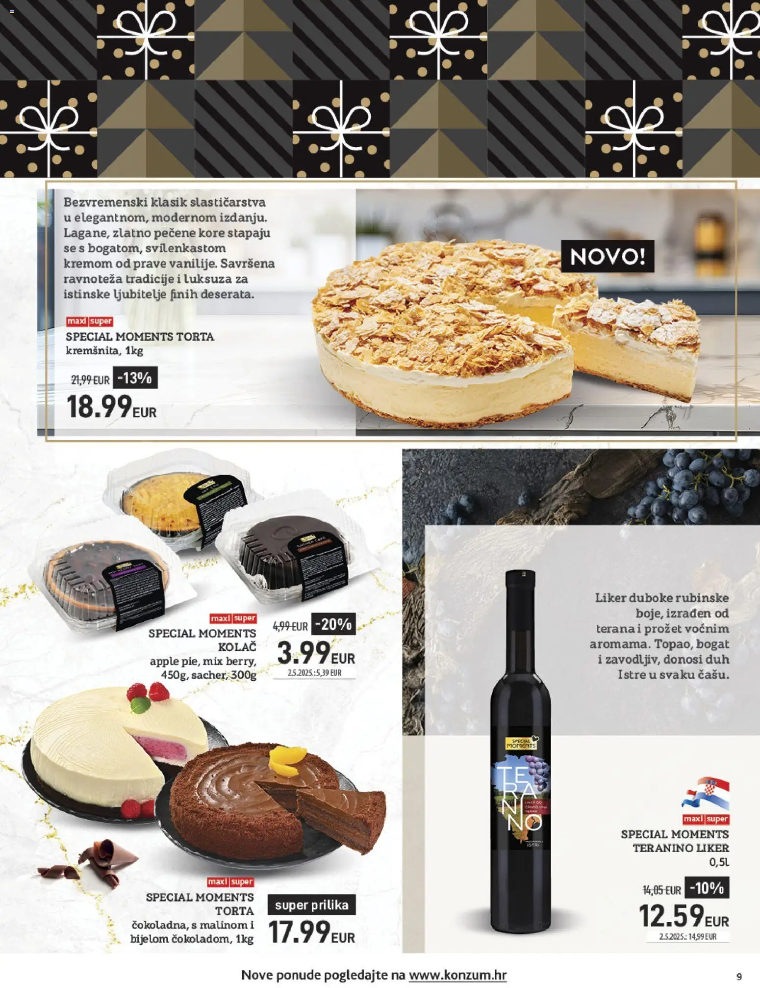 Konzum HR akciós ujság - amely érvényes a következő dátumtól: 10.11.2025 | Oldal: 9 | Termékek: Torta