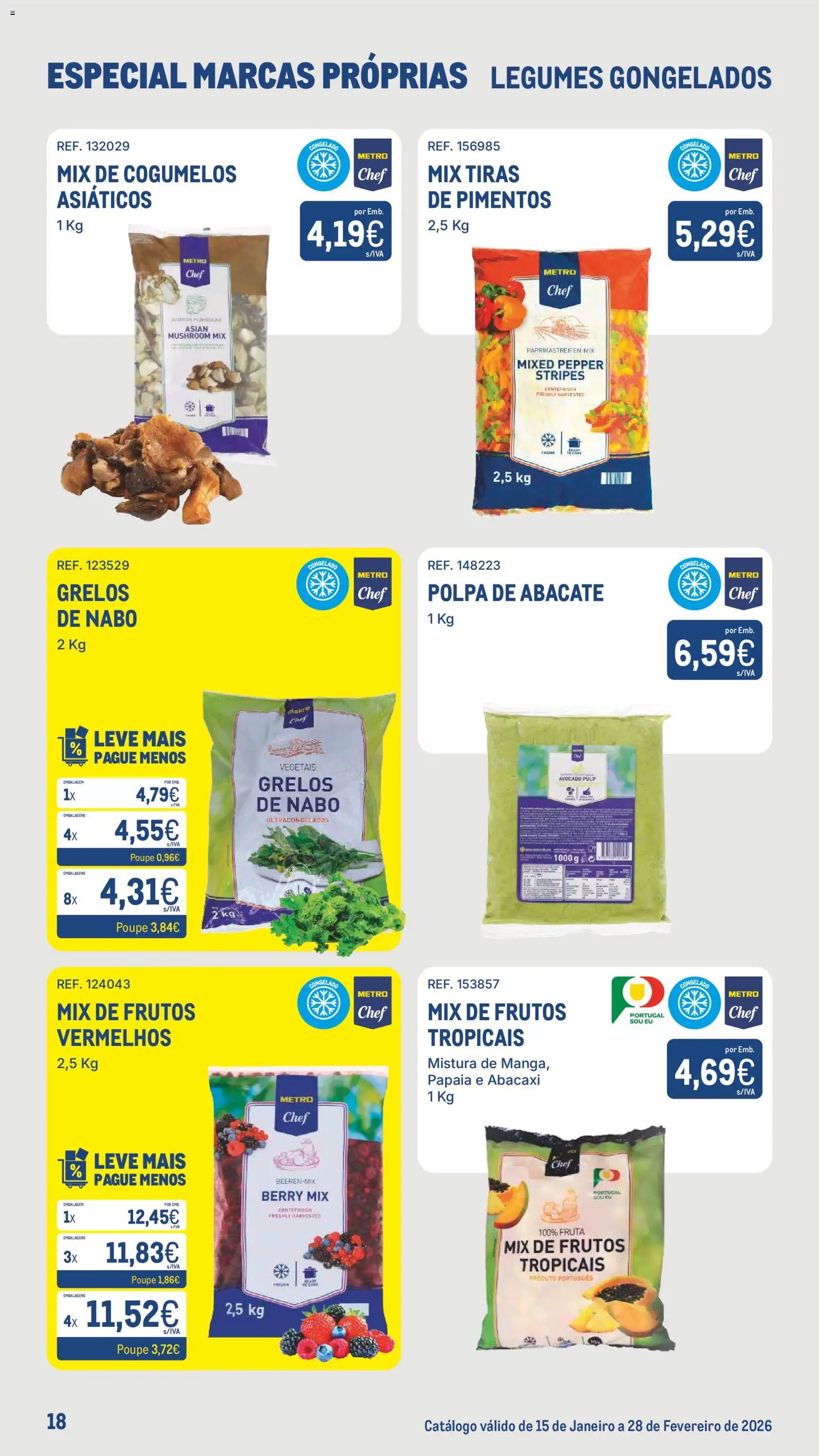 Makro Especial Marcas Próprias  │ válido de 15.01.2026 | Página: 18 | Produtos: Grelos, Abacate, Abacaxi, Cogumelos