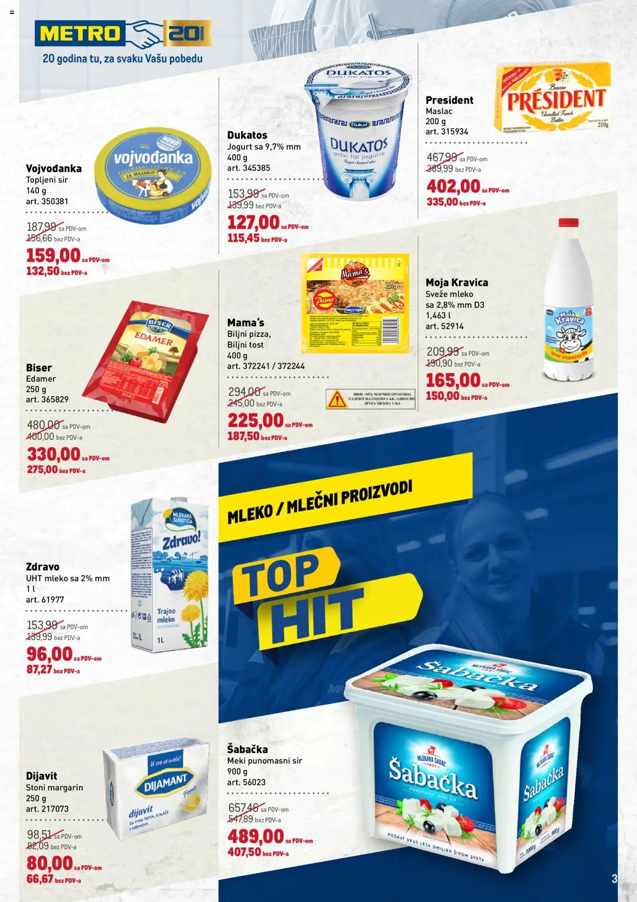 Metro katalog - važi od 21.08.2025 | Strana: 3 | Proizvode: Sveže mleko, Edamer, Moja kravica, Mleko