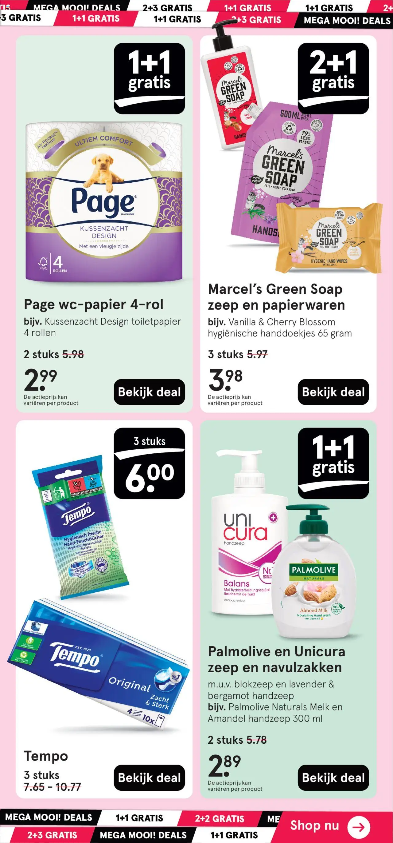 {H1} | Pagina: 35 | Producten: Melk, Toilet, Handzeep, Toiletpapier