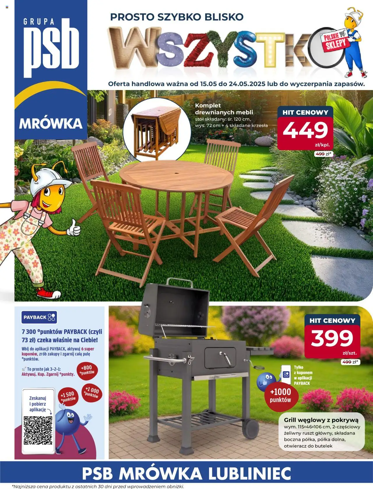 Mrówka Gazetka - Lubliniec od 15.05.2025 | Strona: 1 | Produkty: Grill, Ruszt, Półka, Stół