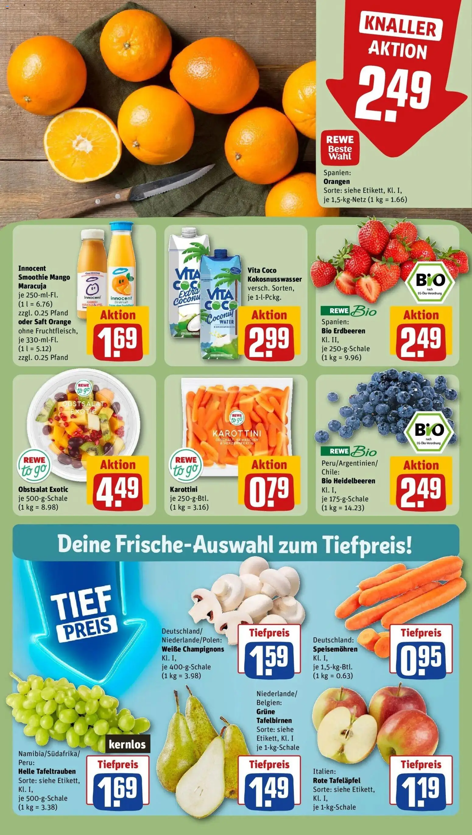 Rewe prospekt Schauenburg / Hoof	 – gültig ab 16.02.2026 | Seite: 10 | Produkte: Orangen, Champignons, Mango, Erdbeeren