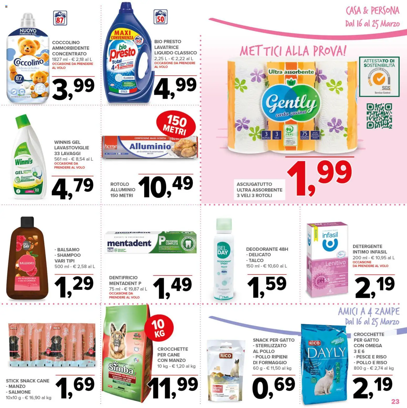 Volantino Todis del 16.03.2026 | Pagina: 23 | Prodotti: Riso, Manzo, Talco, Formaggio
